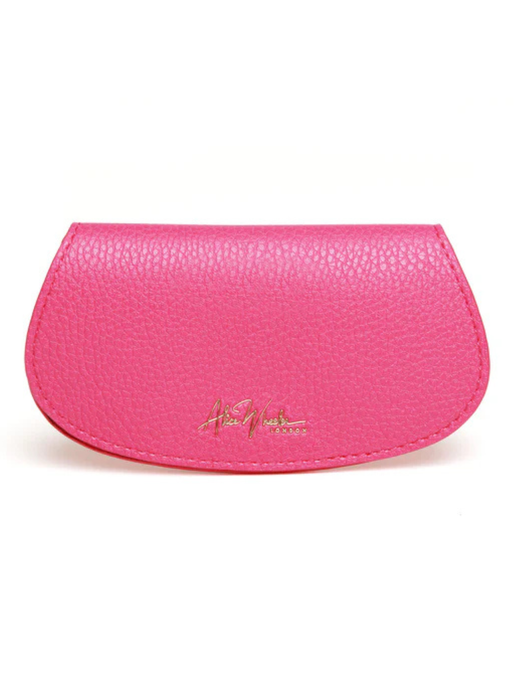 Alice Wheeler Glasses Case – vegan leather eyeglass case with padded interior, secure push-button closure and stylish textured finish, protective case for women’s eyewear.