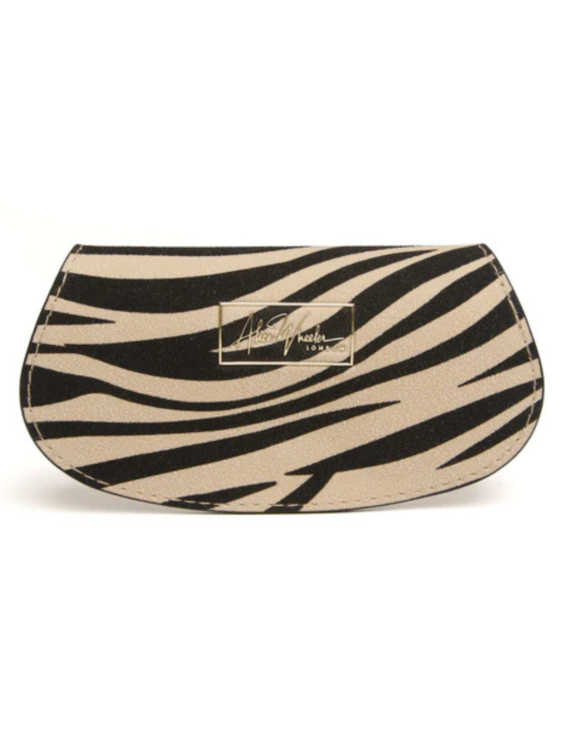 Alice Wheeler Glasses Case – vegan leather eyeglass case with padded interior, secure push-button closure and stylish textured finish, protective case for women’s eyewear.