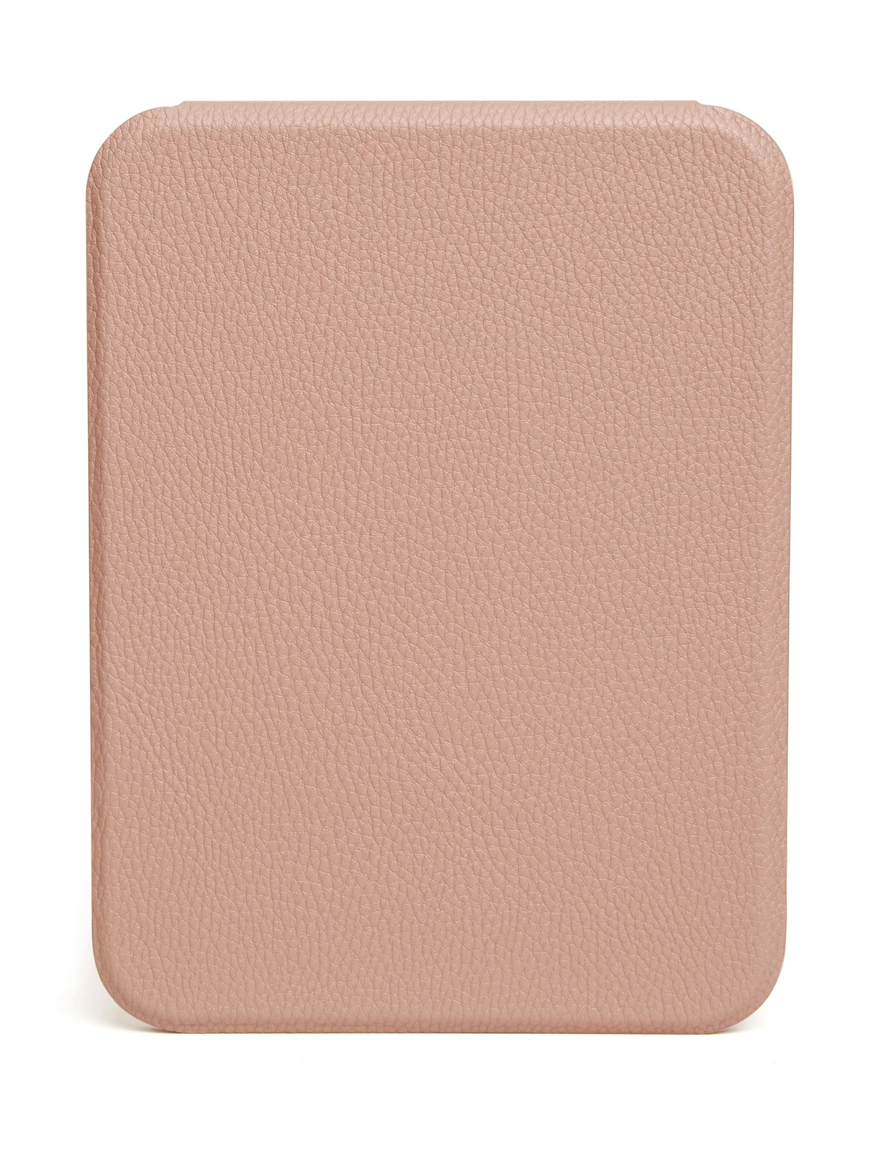 ALICE WHEELER AW0306 pink folding travel mirror with frameless design, protective folding case and stand, 15 × 20 cm size.