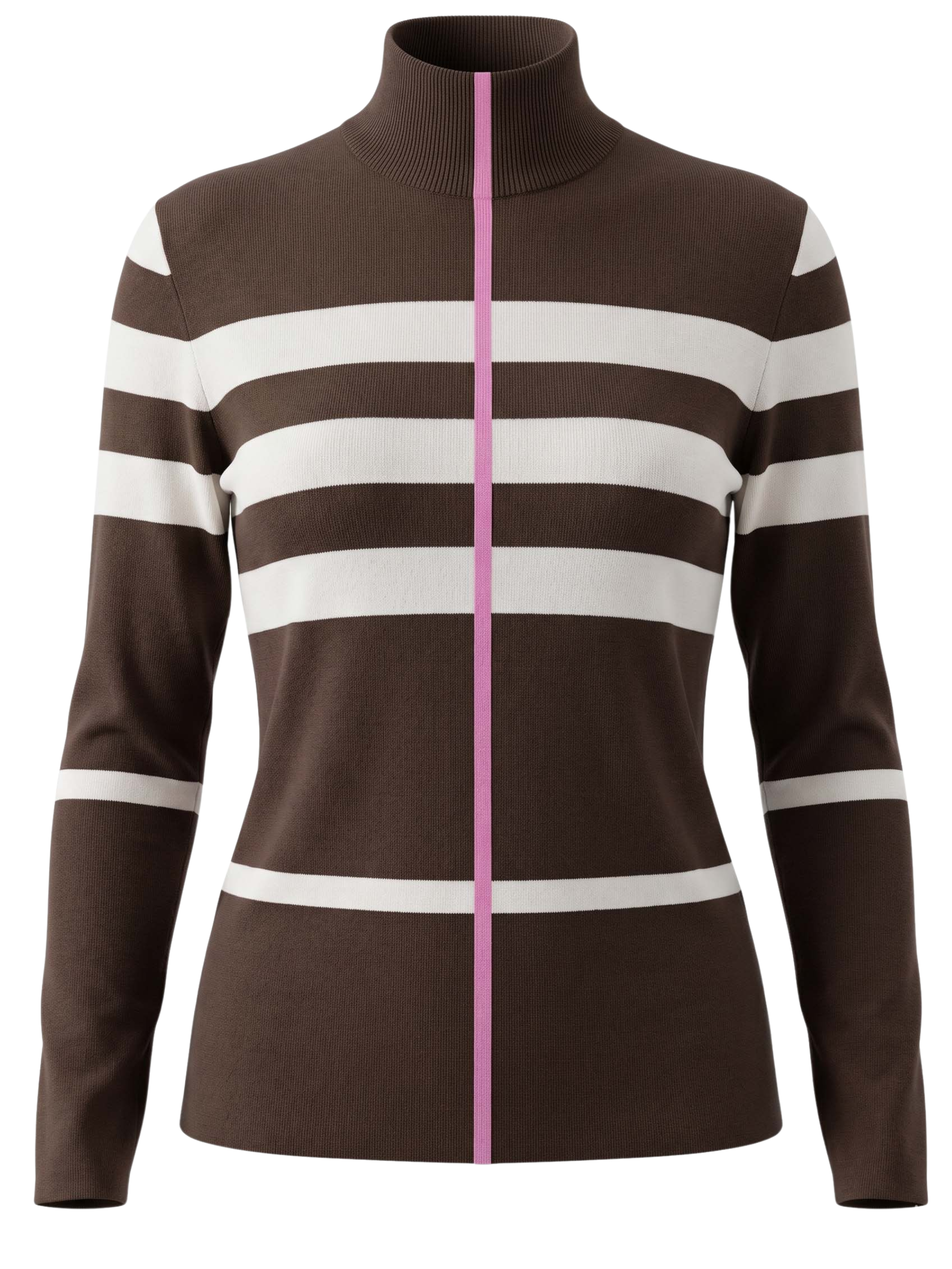 Alice Collins 037A003 Karlie Stripe Pullover with roll neck, long sleeves and contrast stripe detail