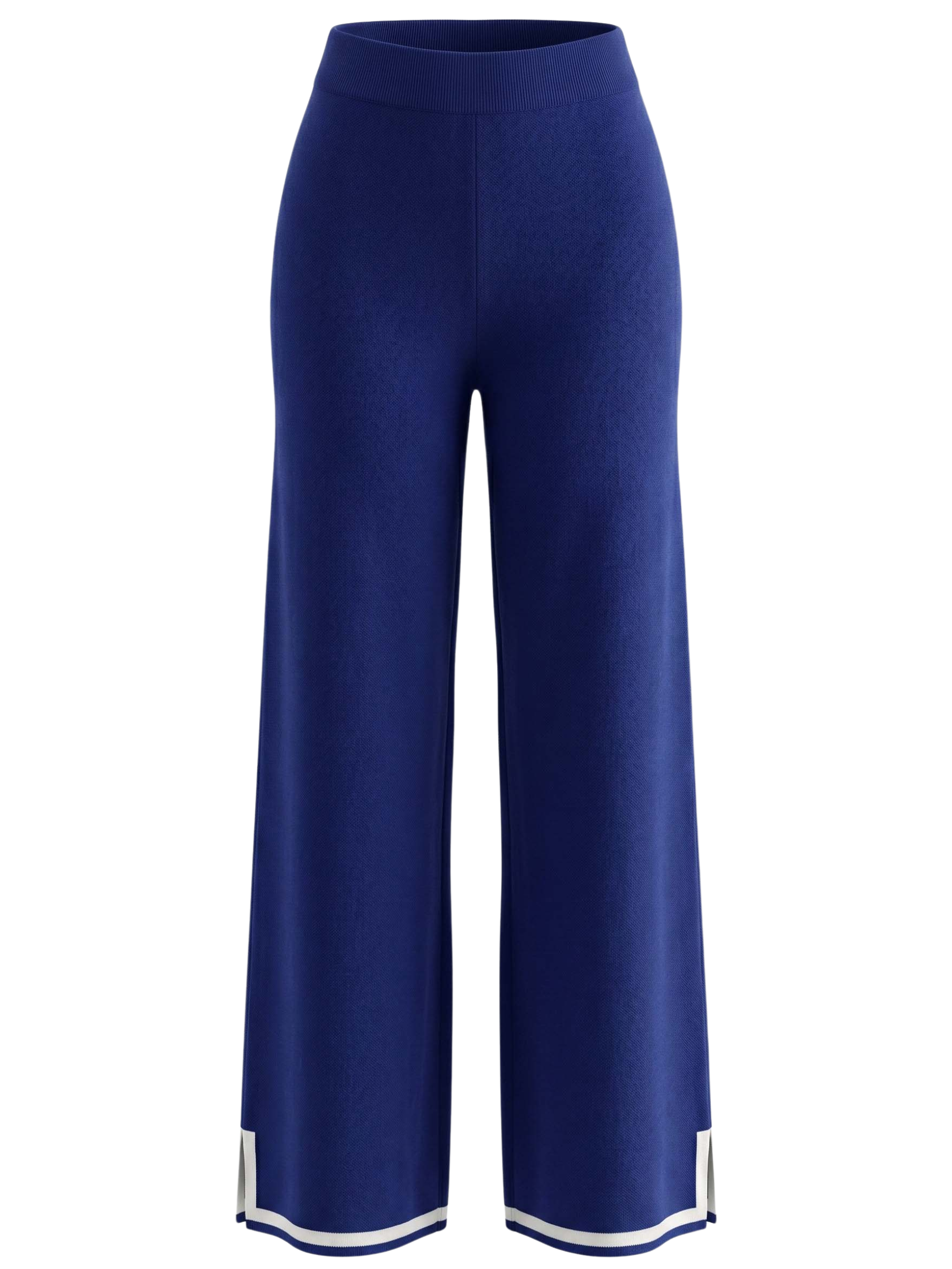 Alice Collins 037A168 Candy Trousers with wide-leg fit, pull-on waist, contrast trim and side split detail