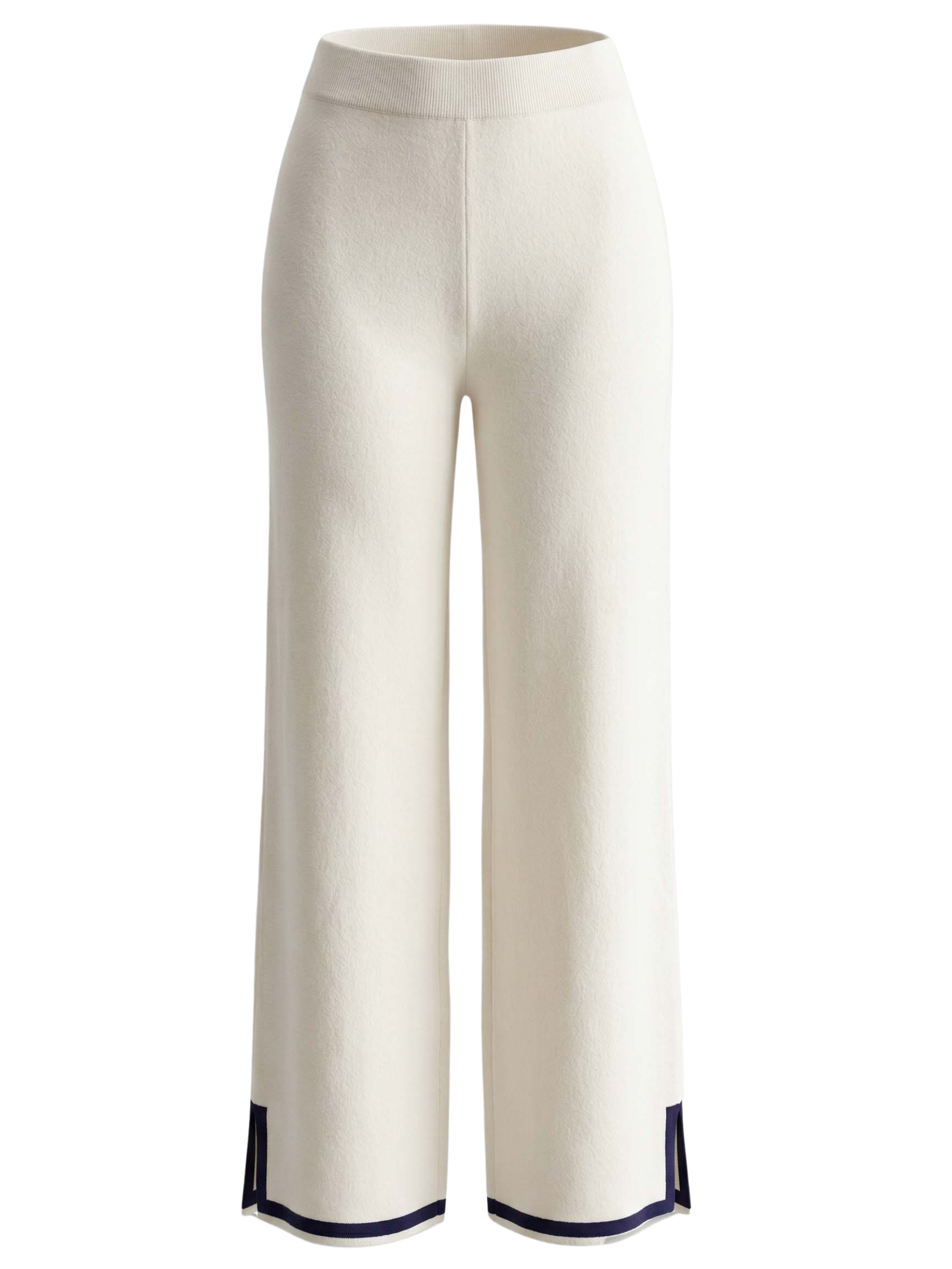 Alice Collins 037A168 Candy Trousers with wide-leg fit, pull-on waist, contrast trim and side split detail