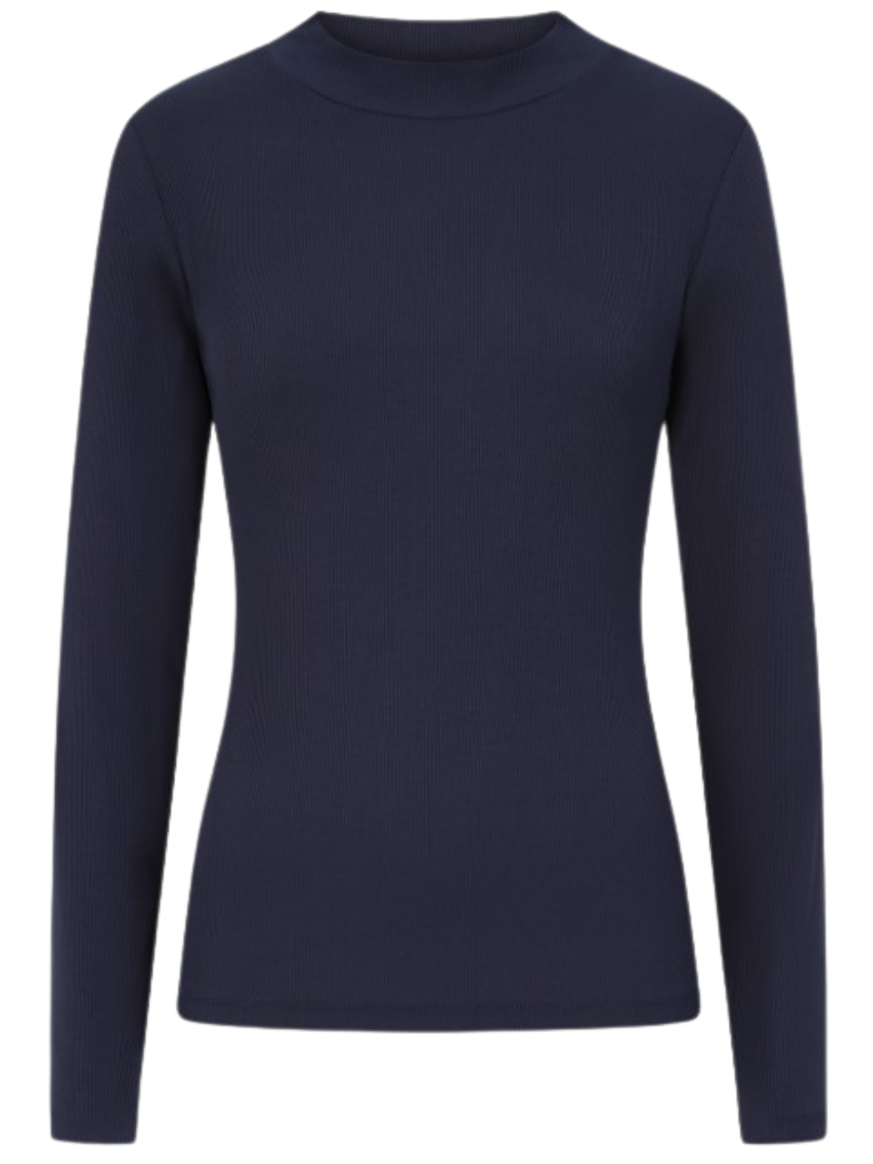 Alice Collins 037A252 Betty Top with high neckline, long sleeves, ribbed texture and neat fit