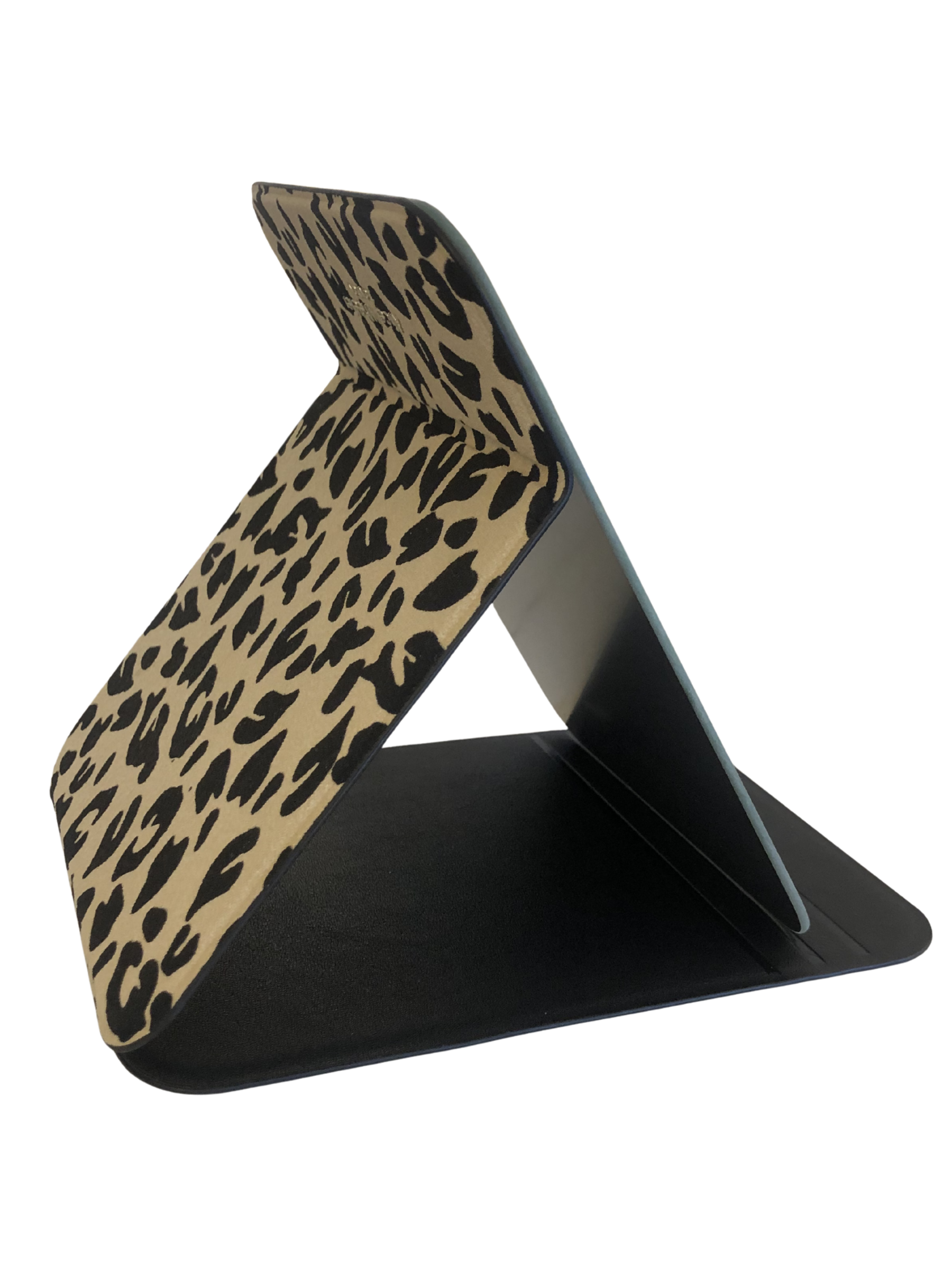 Alice Wheeler AW0389 Leopard Folding Mirror with fold-out design and bold leopard print cover