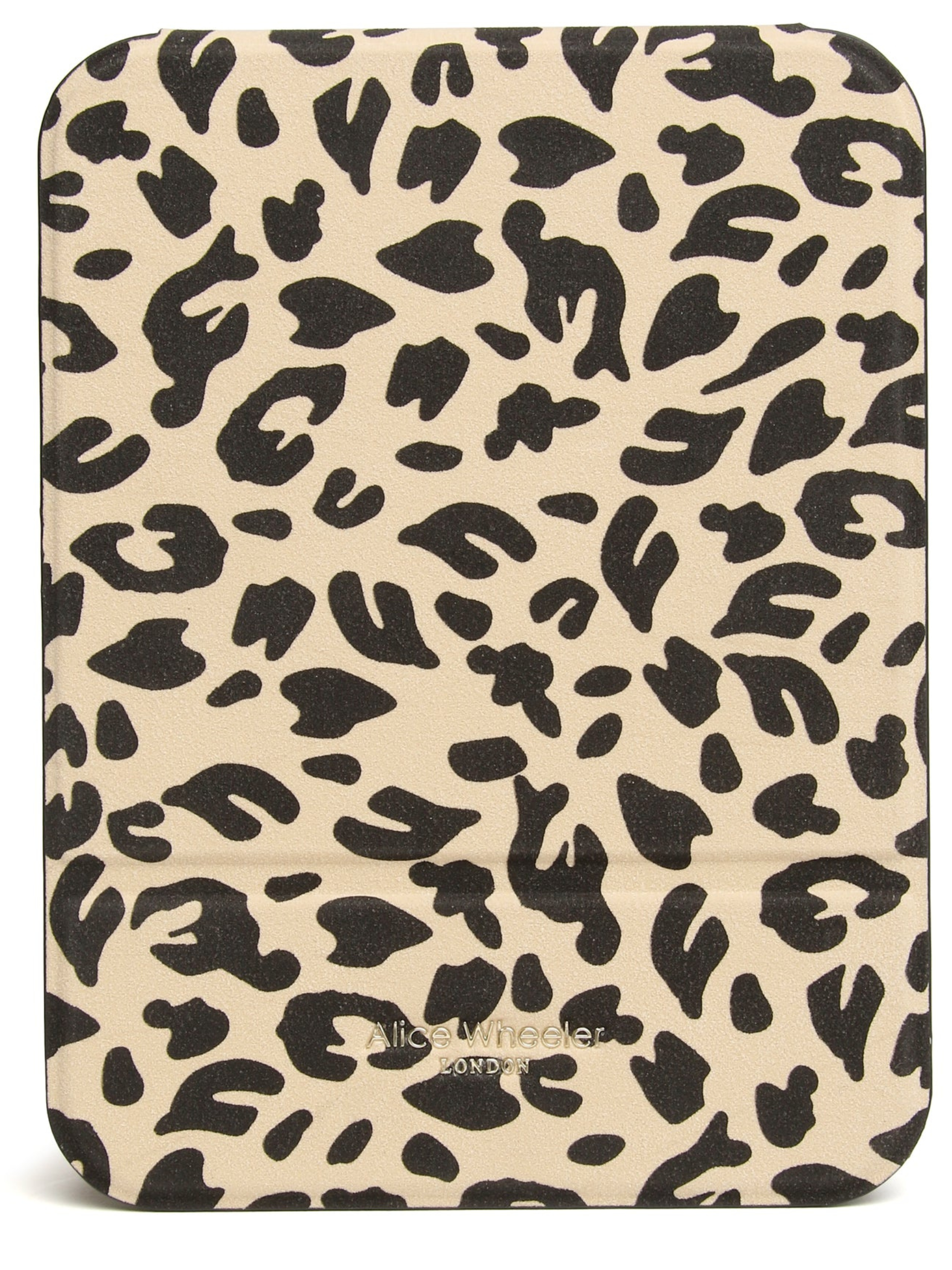 Alice Wheeler AW0389 Leopard Folding Mirror with fold-out design and bold leopard print cover