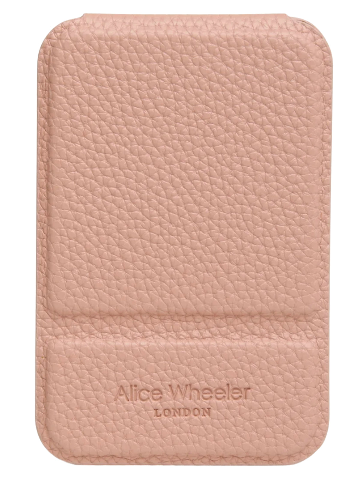 Alice Wheeler AW0392 Pink Mini Folding Mirror with textured protective cover and freestanding folding design.