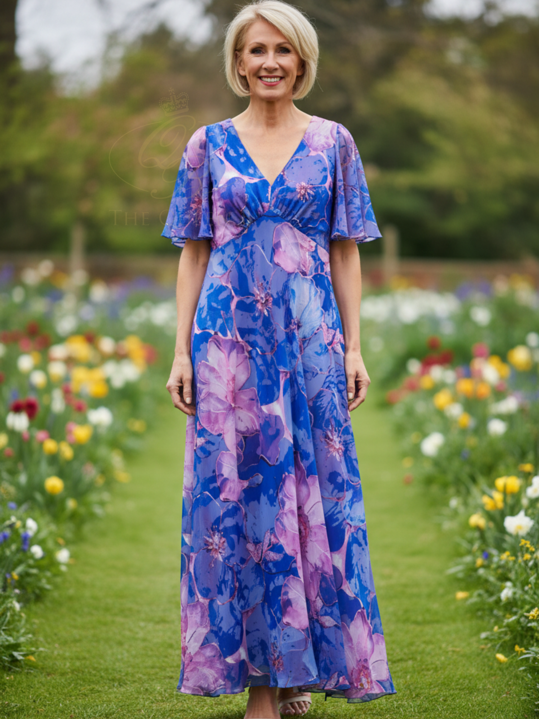 Allison Designs 6160 Blue Fuchsia Dress