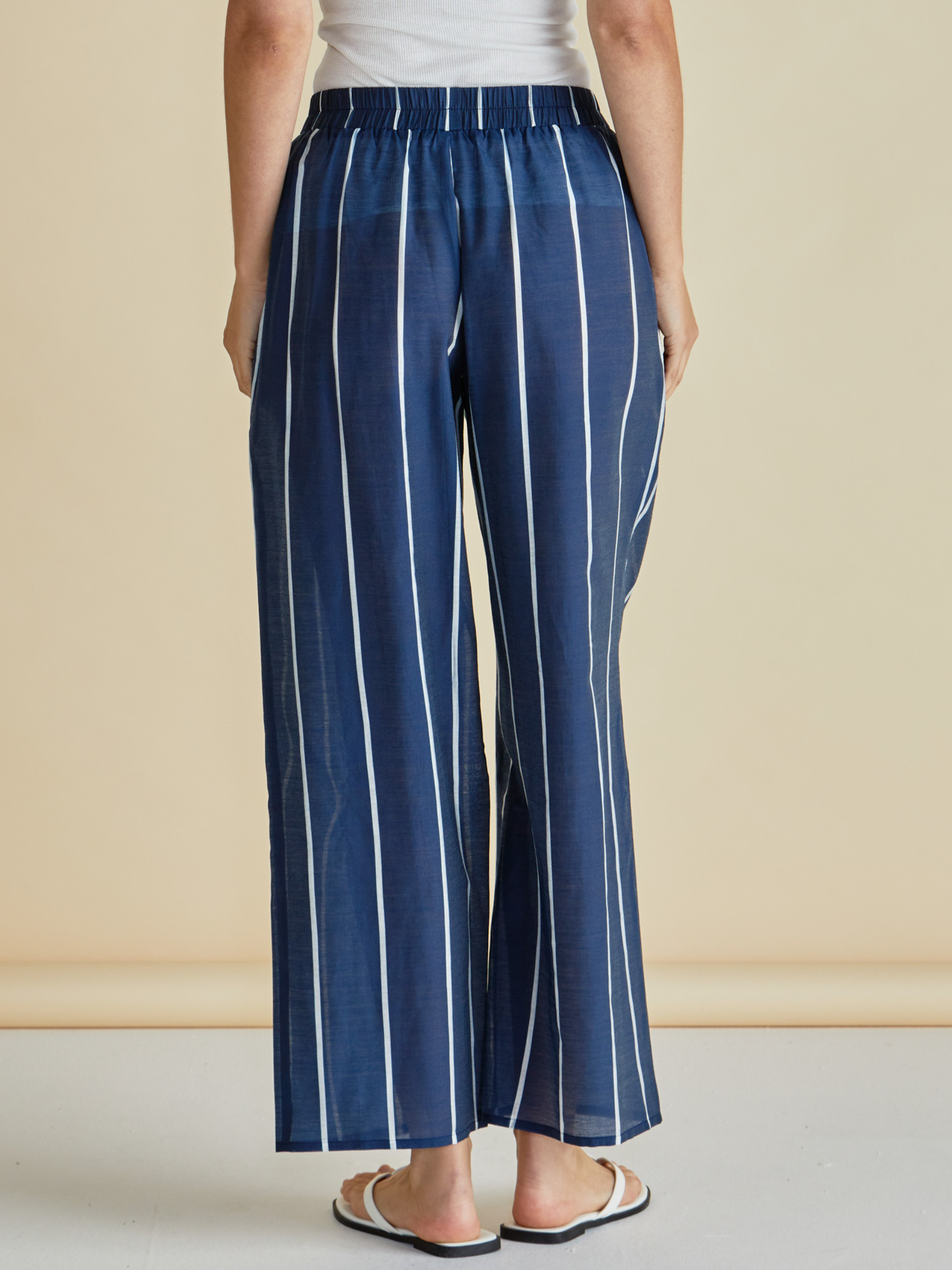 Betty Hayman Pants with elasticated waistband, relaxed wide-leg silhouette and full-length design.