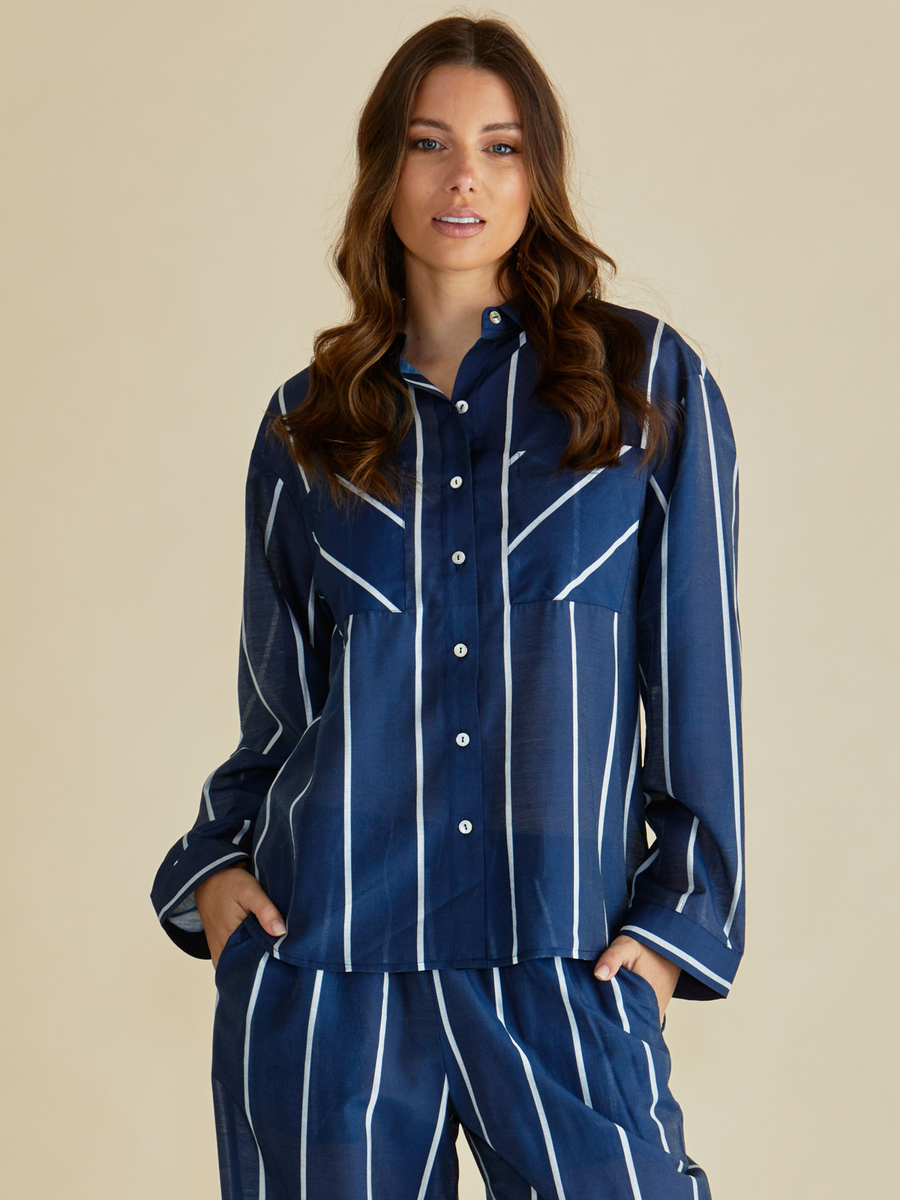 Betty Hayman Shirt with classic collar, button-through front and relaxed silhouette.