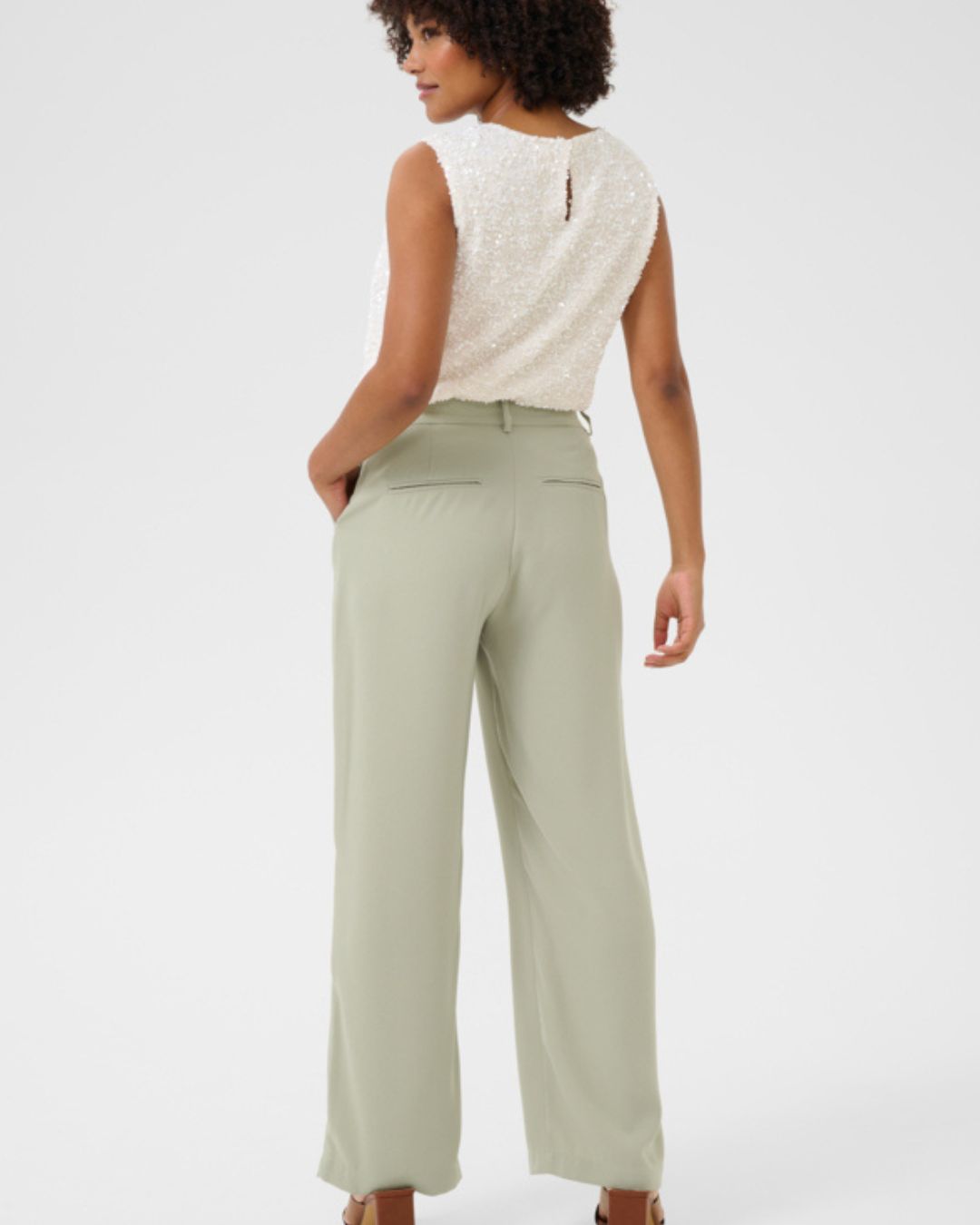 Size 14 CREAM - COCAMIA TROUSER - TEA