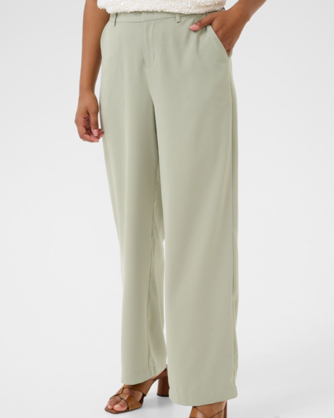Size 14 CREAM - COCAMIA TROUSER - TEA