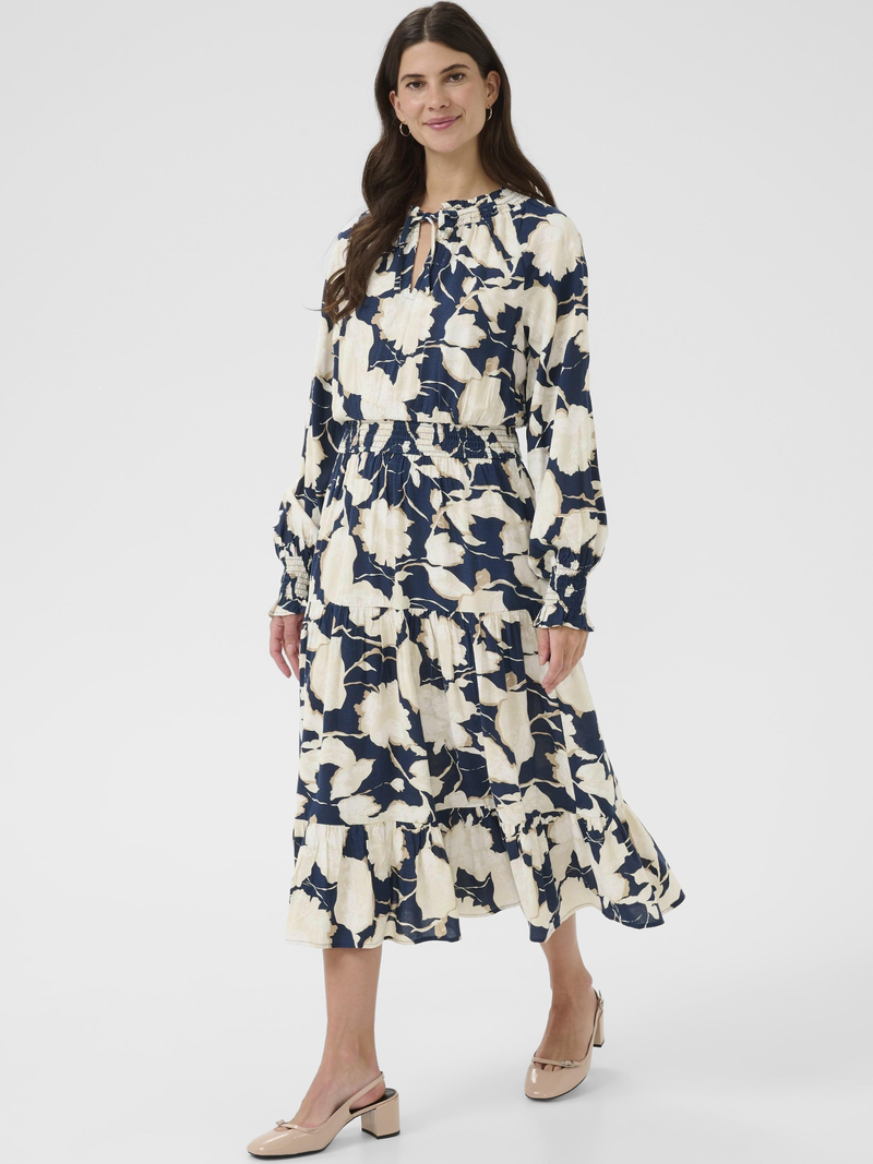 Cream Lucca Long Dress women’s midi dress with a feminine silhouette designed for everyday and occasion wear.