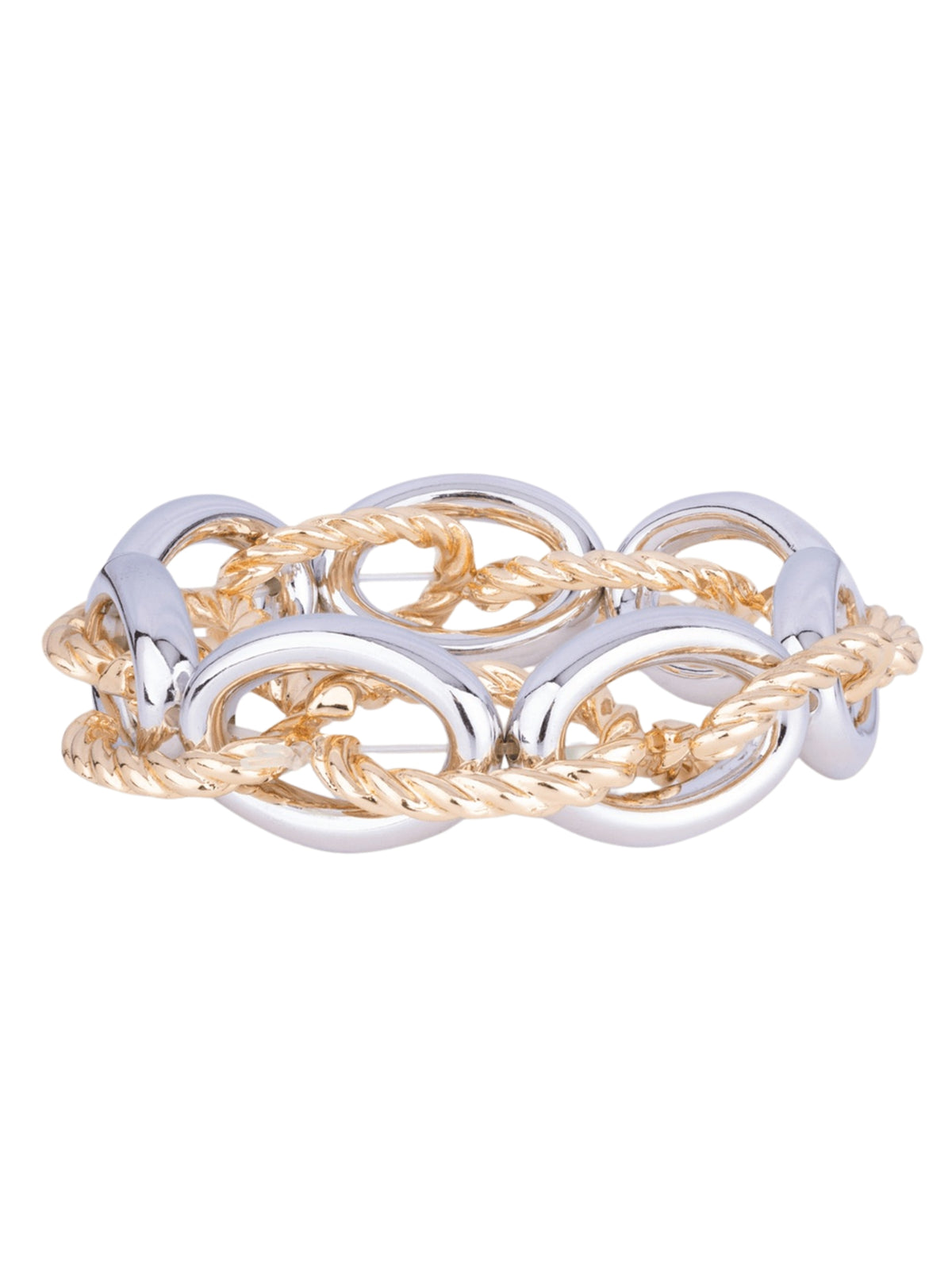 D&X DB1998C - BRACELET with chunky interlocking circular links and twisted chain detailing.