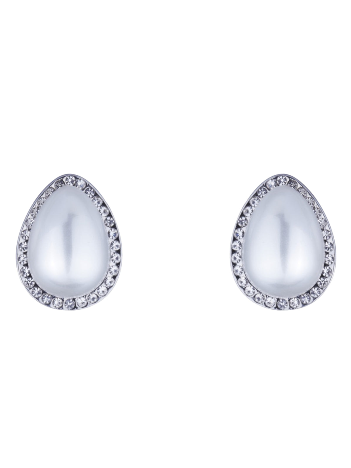 D&X DE0377R - EARRING - CLIP with teardrop-shaped centre and crystal border detailing.