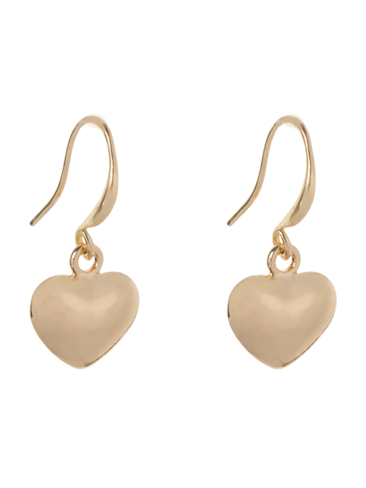 D&X DE0920K - EARRING gold-tone drop earrings with polished heart-shaped charm and hook fastening.