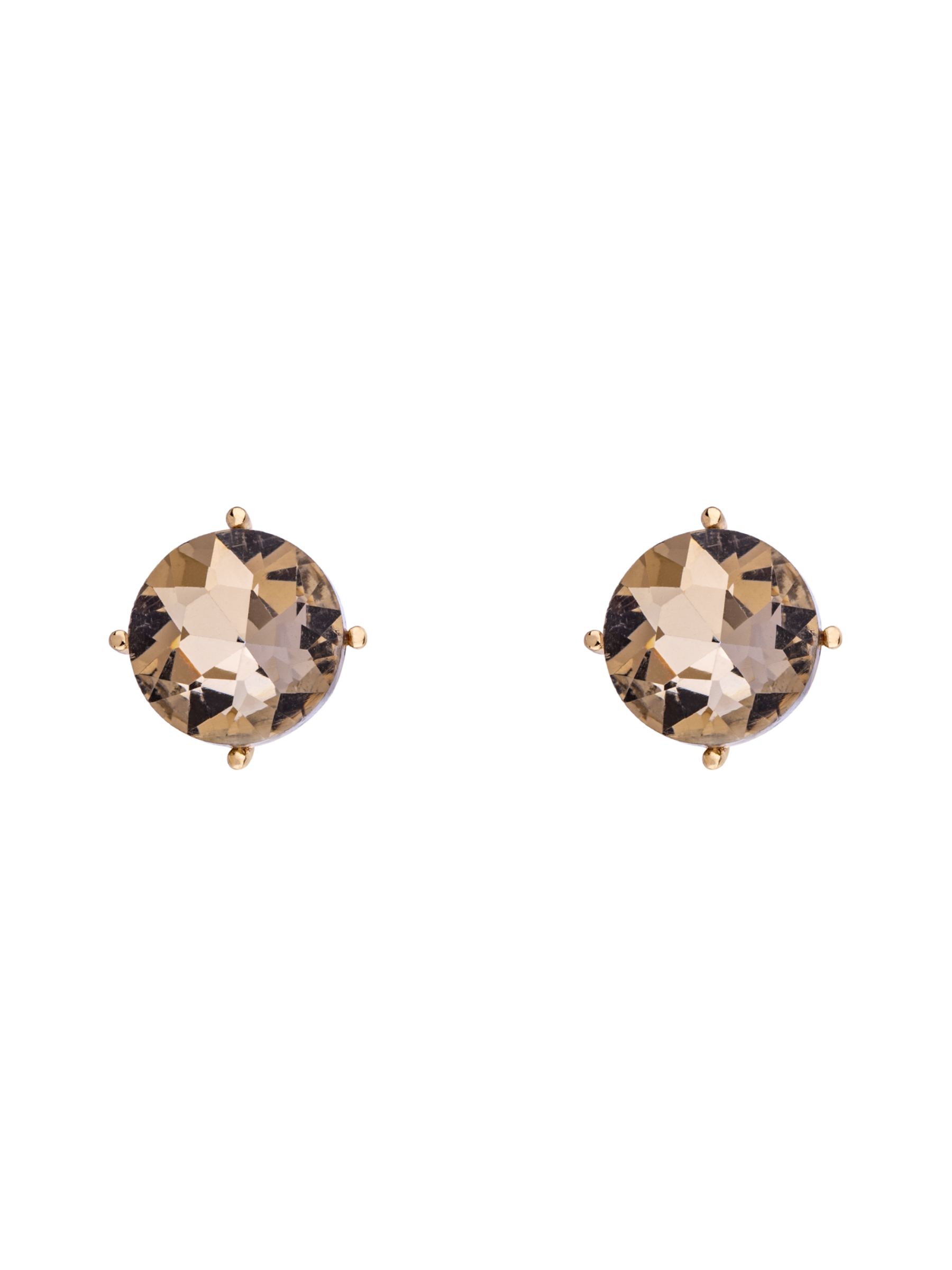 D&X DE1060K Earrings – circular cut crystal studs in gold-tone plating, versatile women’s jewellery for everyday and evening wear.