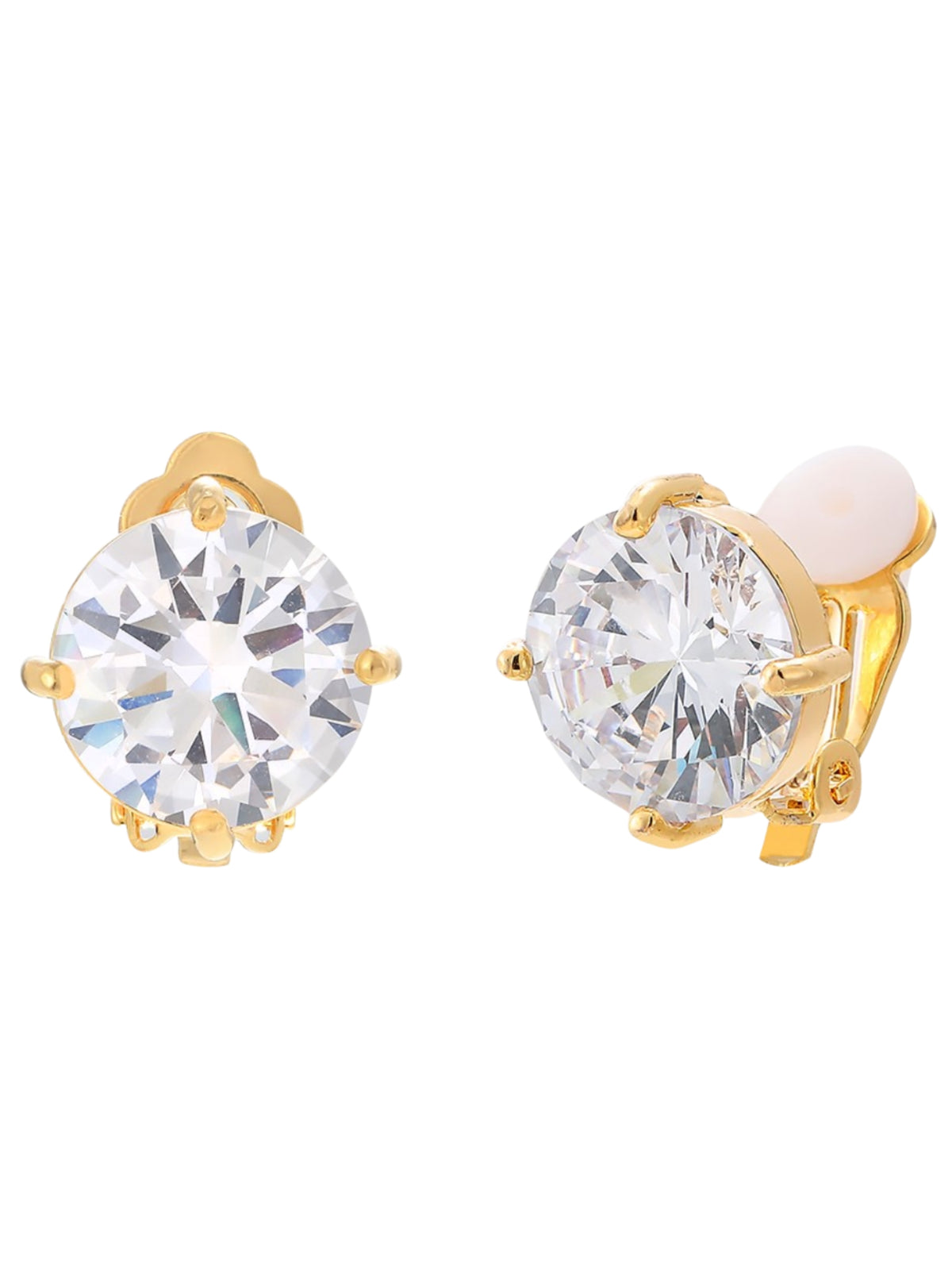 D&X DE1150K Elizabeth Crystal Clip On Earrings with a round crystal stud design and clip-on fastening.