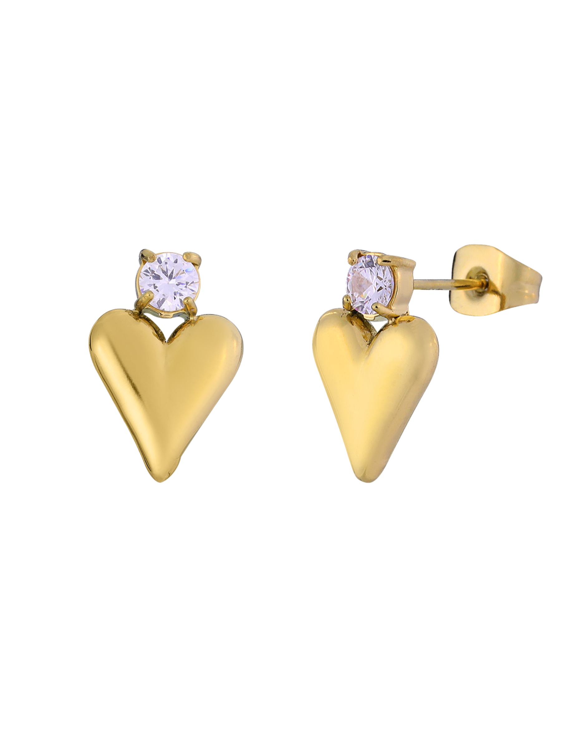 D&X DE1209K earrings with crystal accent – women’s 18K gold plated stainless steel jewellery
