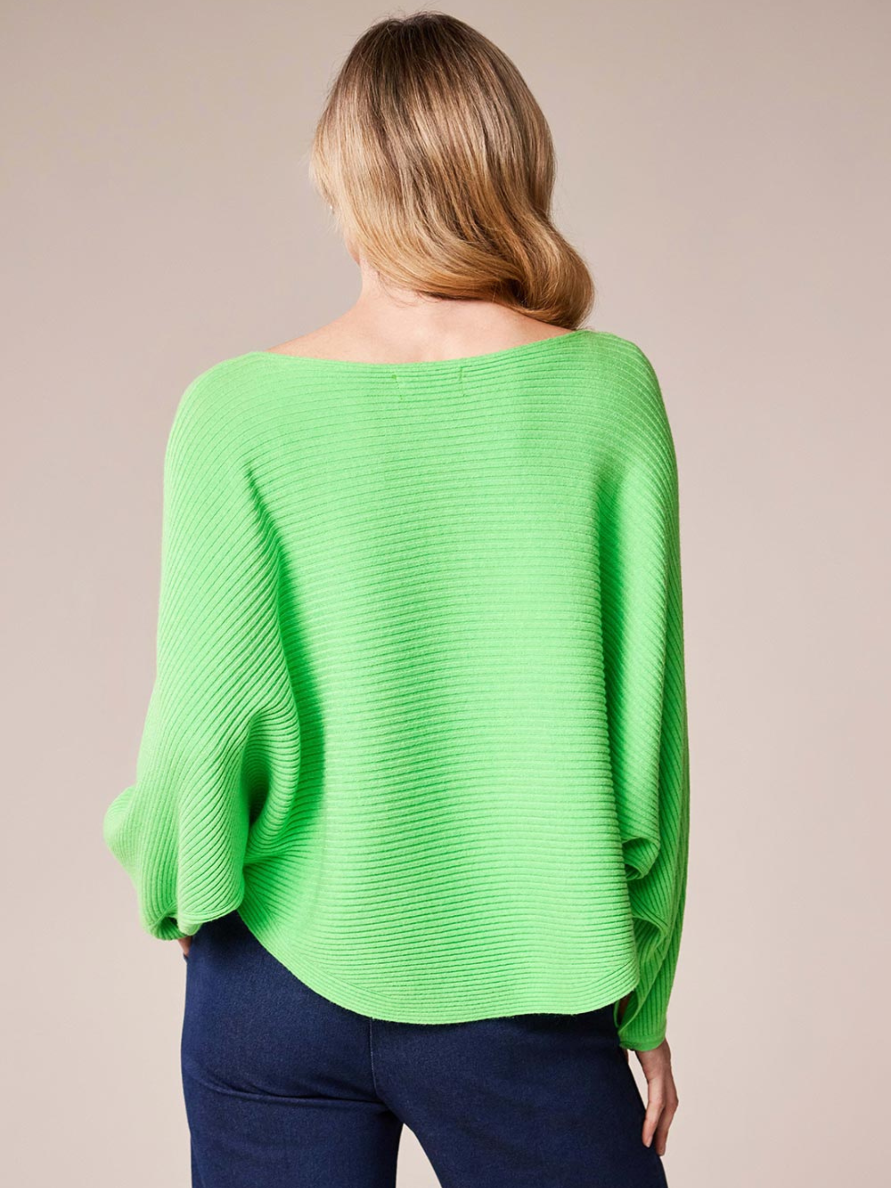 Deck By Decollage 8948 women’s ribbed knit jumper with round neckline.
