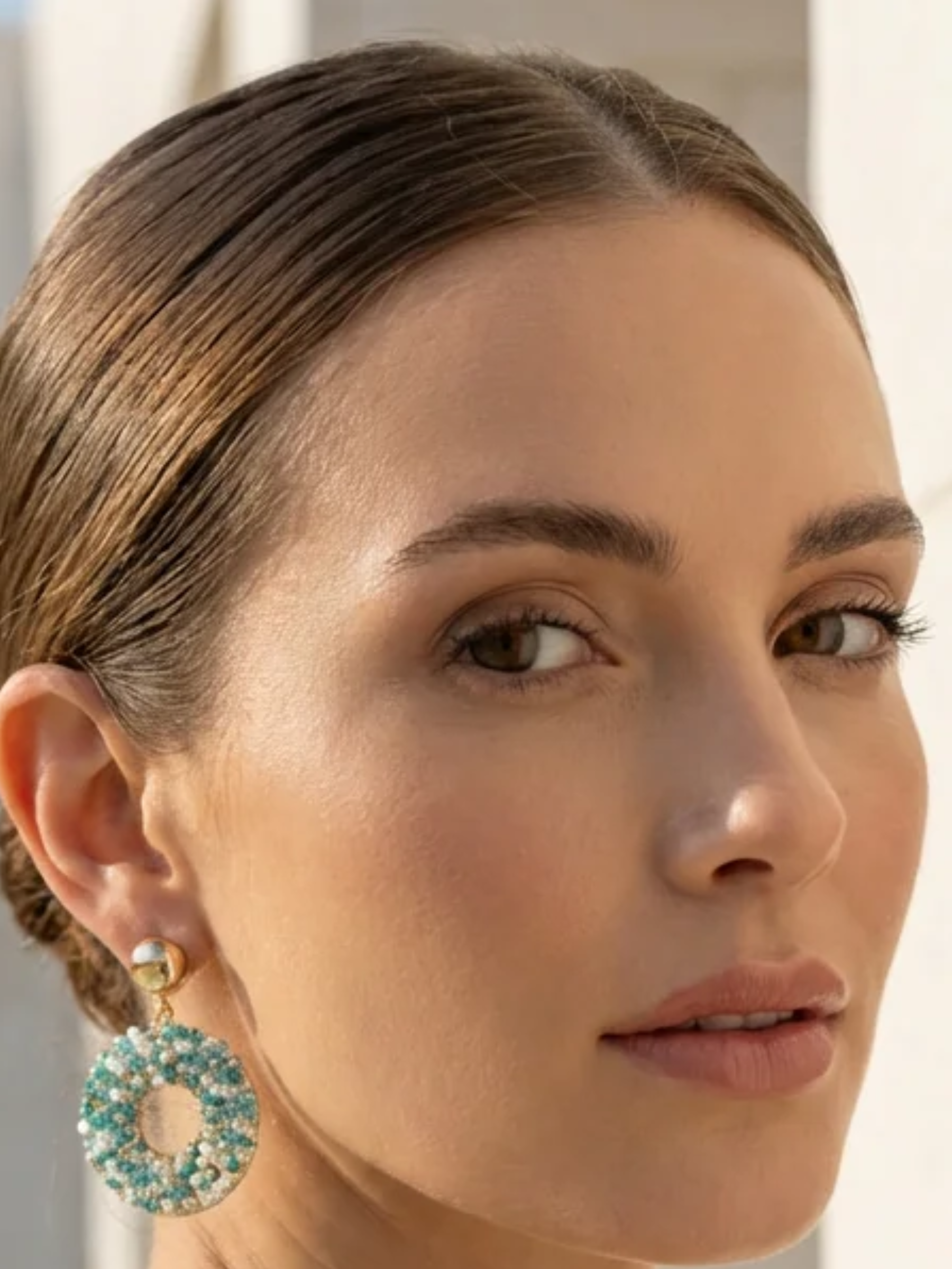 Envy 4724 Round Faceted Beaded Earrings with circular design and faceted bead detailing.