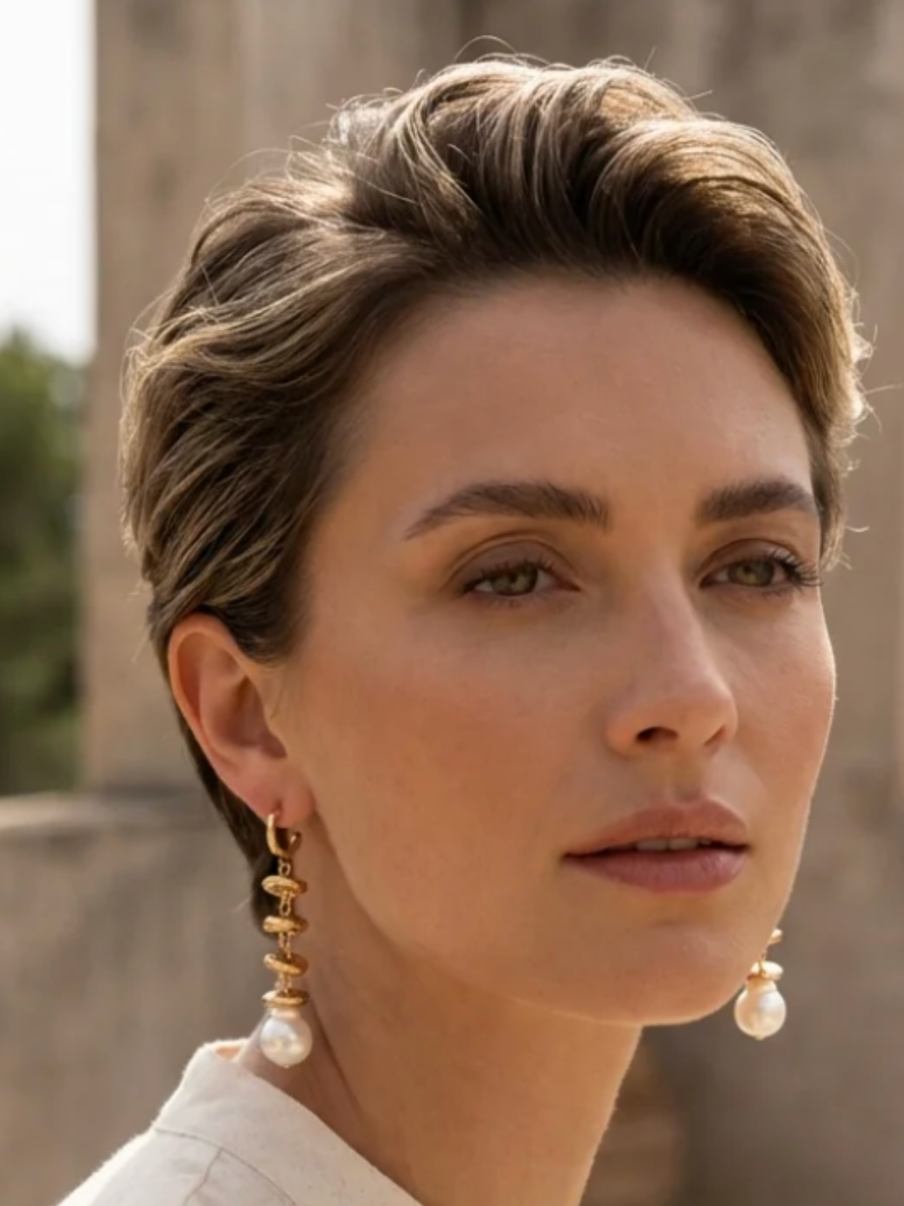 Envy 4844 Nugget & Pearl Drop Earrings with textured nugget detailing and pearl-effect drops.