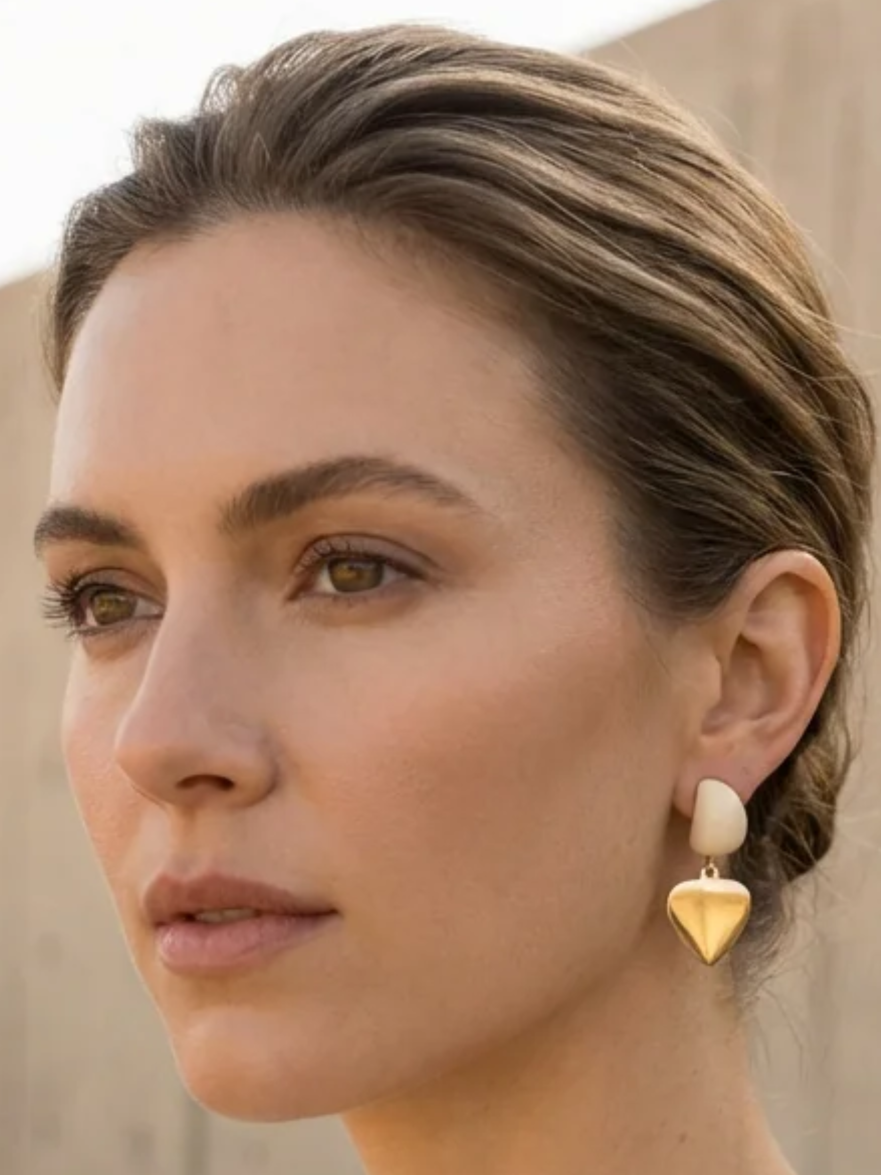 Envy 4853 Resin Heart Drop Earrings with resin stud top and heart-shaped drop detail.