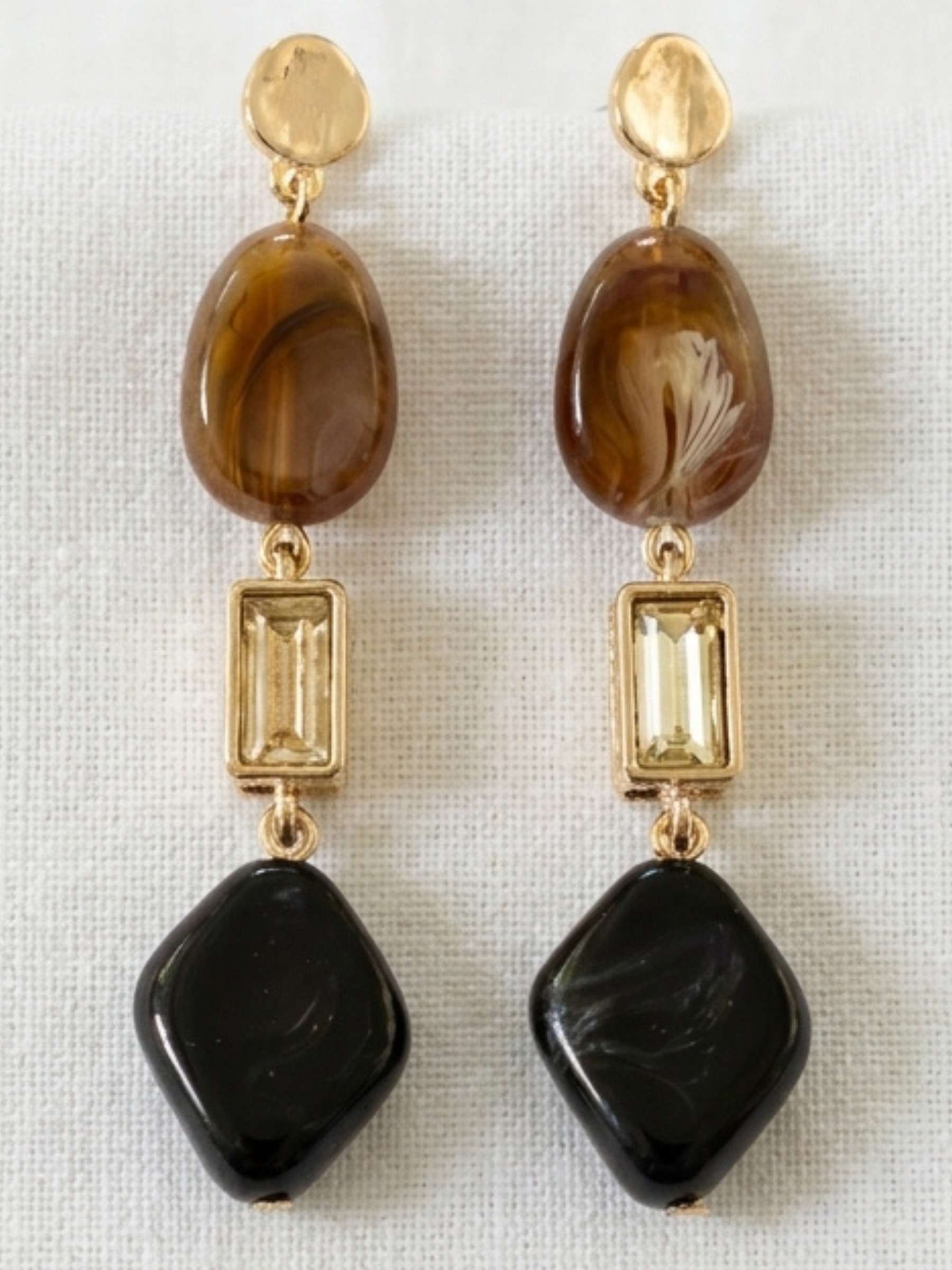 Envy 549 Crystal Effect Dropper Earrings with elongated drop design, crystal-effect detail and multi-bead accents.