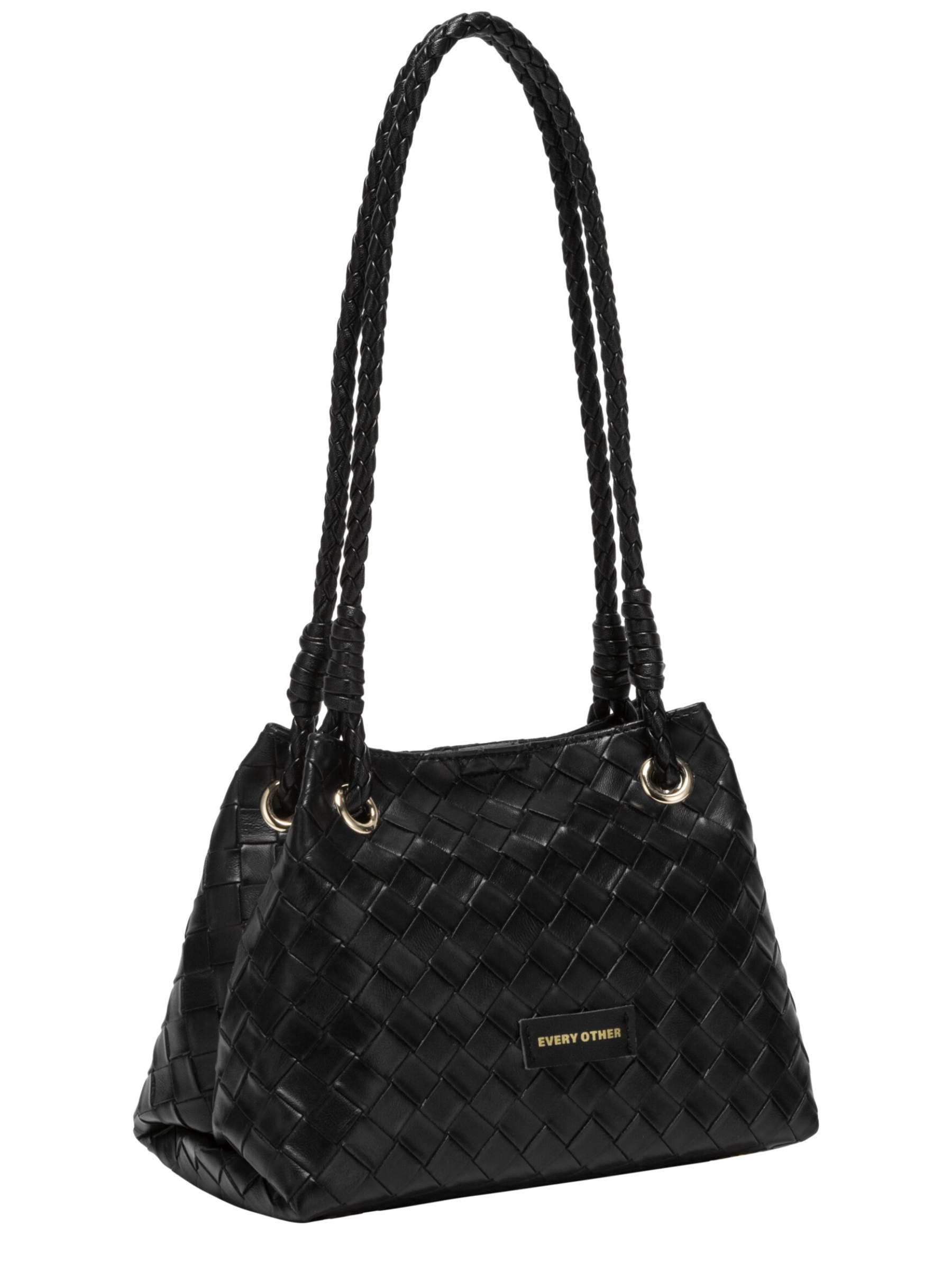 Every Other 12178 A Line Bag with woven-effect finish, braided shoulder strap and gold-tone ring hardware