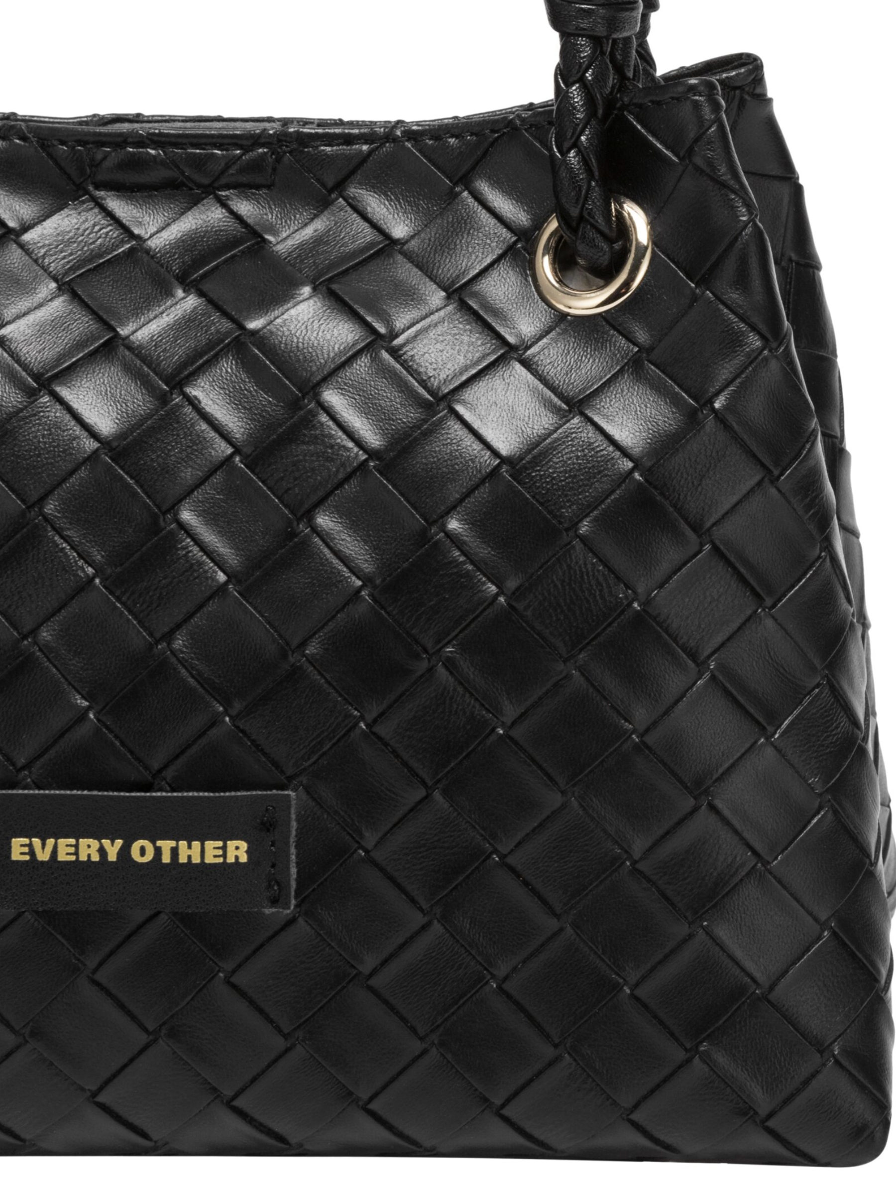 Every Other 12178 A Line Bag with woven-effect finish, braided shoulder strap and gold-tone ring hardware