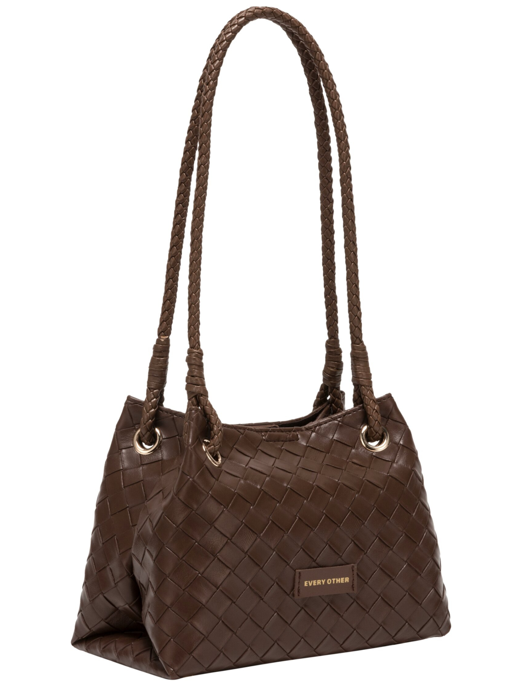 Every Other 12178 A Line Bag with woven-effect finish, braided shoulder strap and gold-tone ring hardware