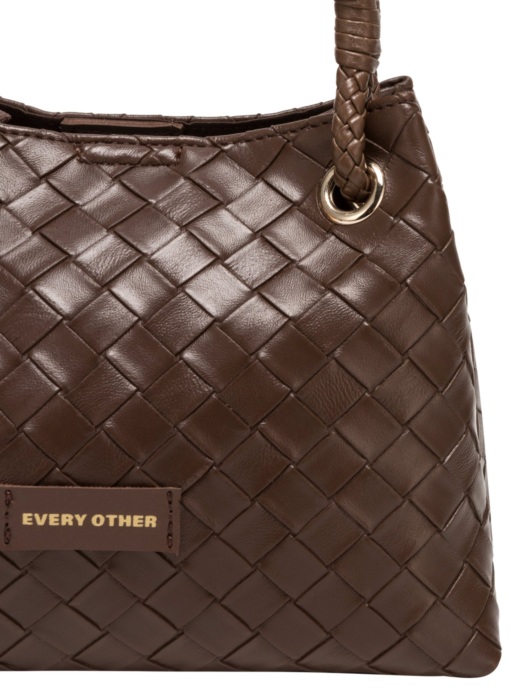 Every Other 12178 A Line Bag with woven-effect finish, braided shoulder strap and gold-tone ring hardware