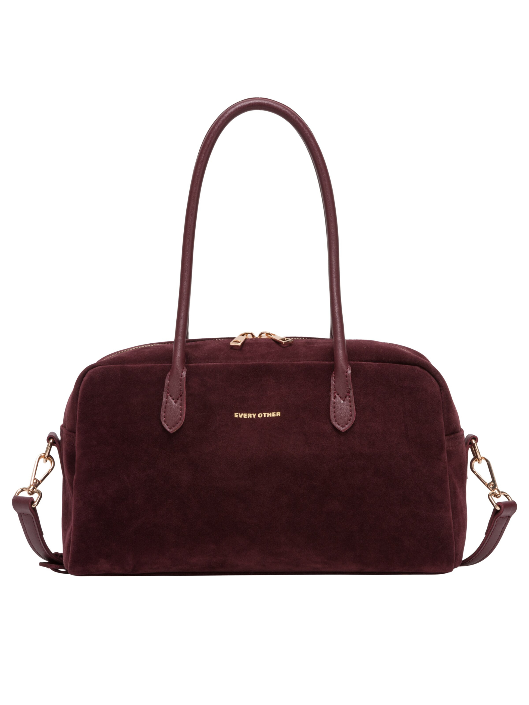 Every Other 12191 Suede Effect Bag with top handles, detachable shoulder strap and zip fastening