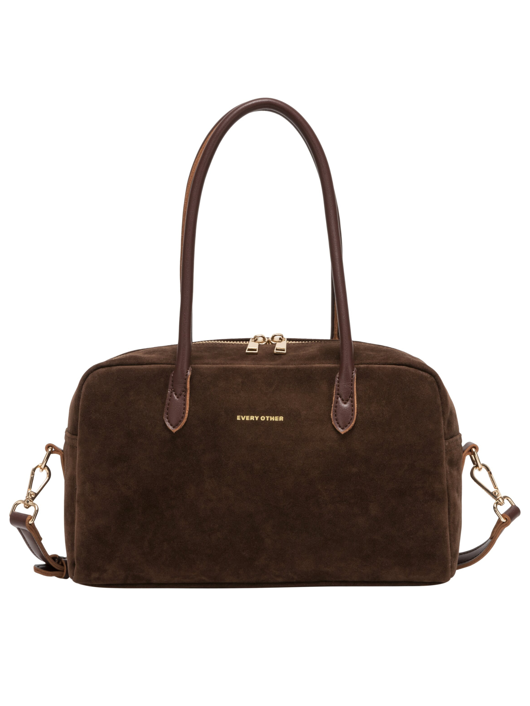 Every Other 12191 Suede Effect Bag with top handles, detachable shoulder strap and zip fastening