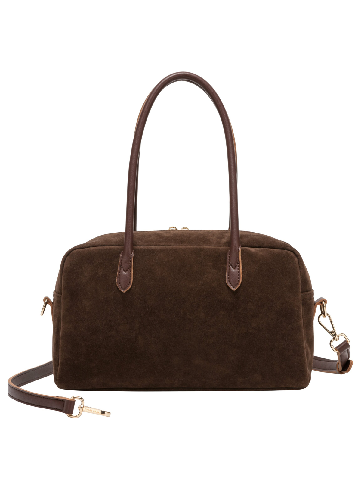 Every Other 12191 Suede Effect Bag with top handles, detachable shoulder strap and zip fastening