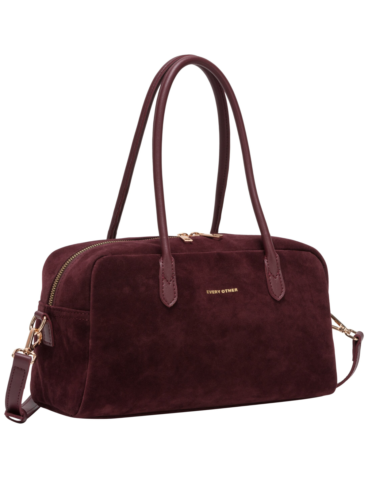 Every Other 12191 Suede Effect Bag with top handles, detachable shoulder strap and zip fastening