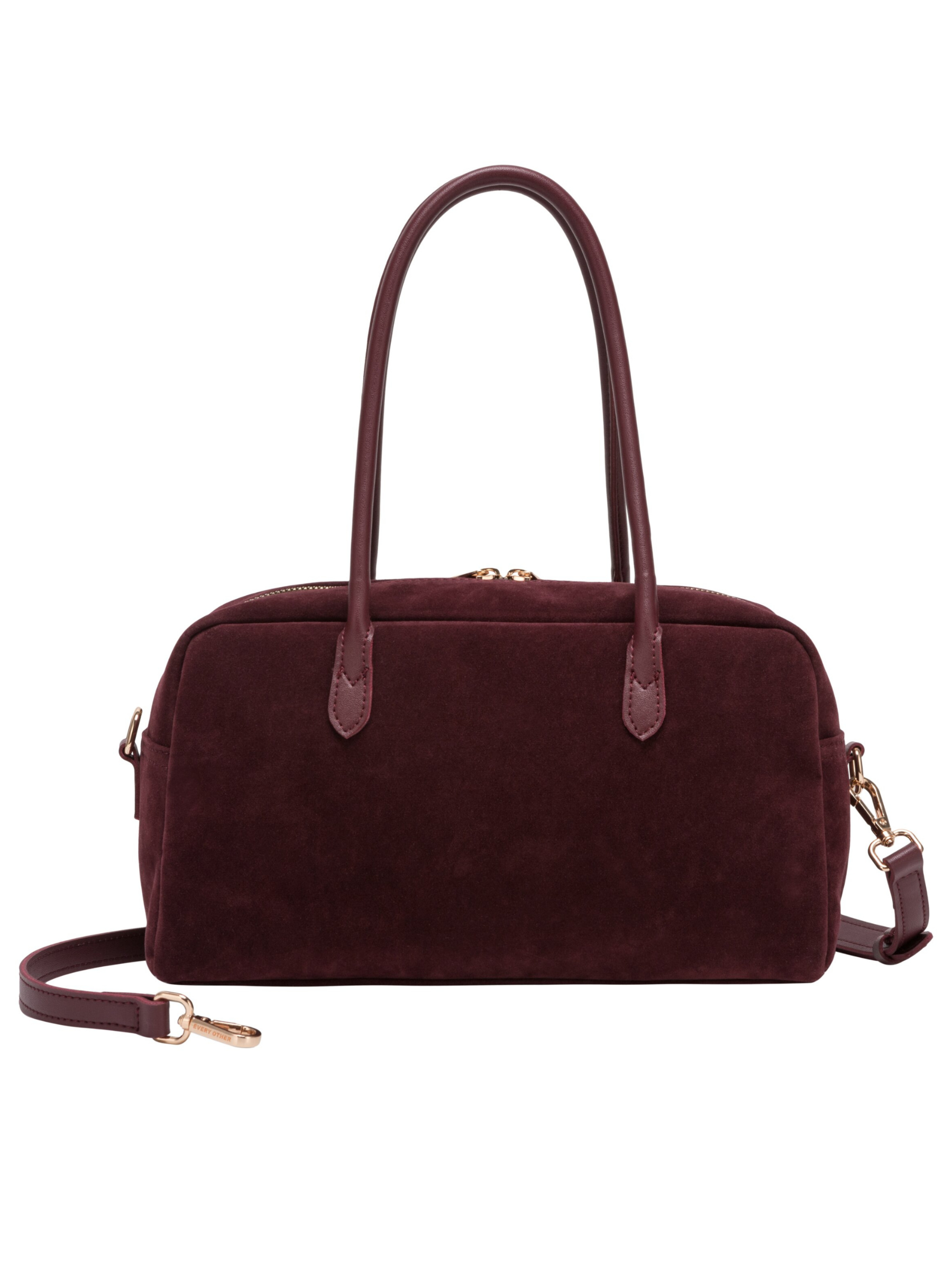 Every Other 12191 Suede Effect Bag with top handles, detachable shoulder strap and zip fastening