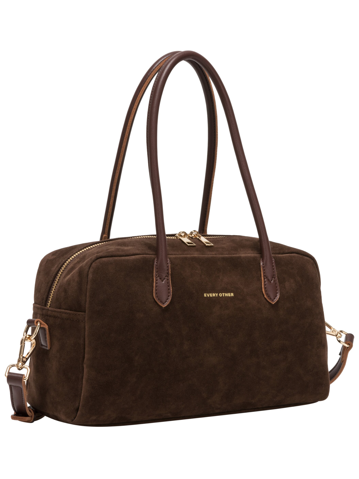 Every Other 12191 Suede Effect Bag with top handles, detachable shoulder strap and zip fastening
