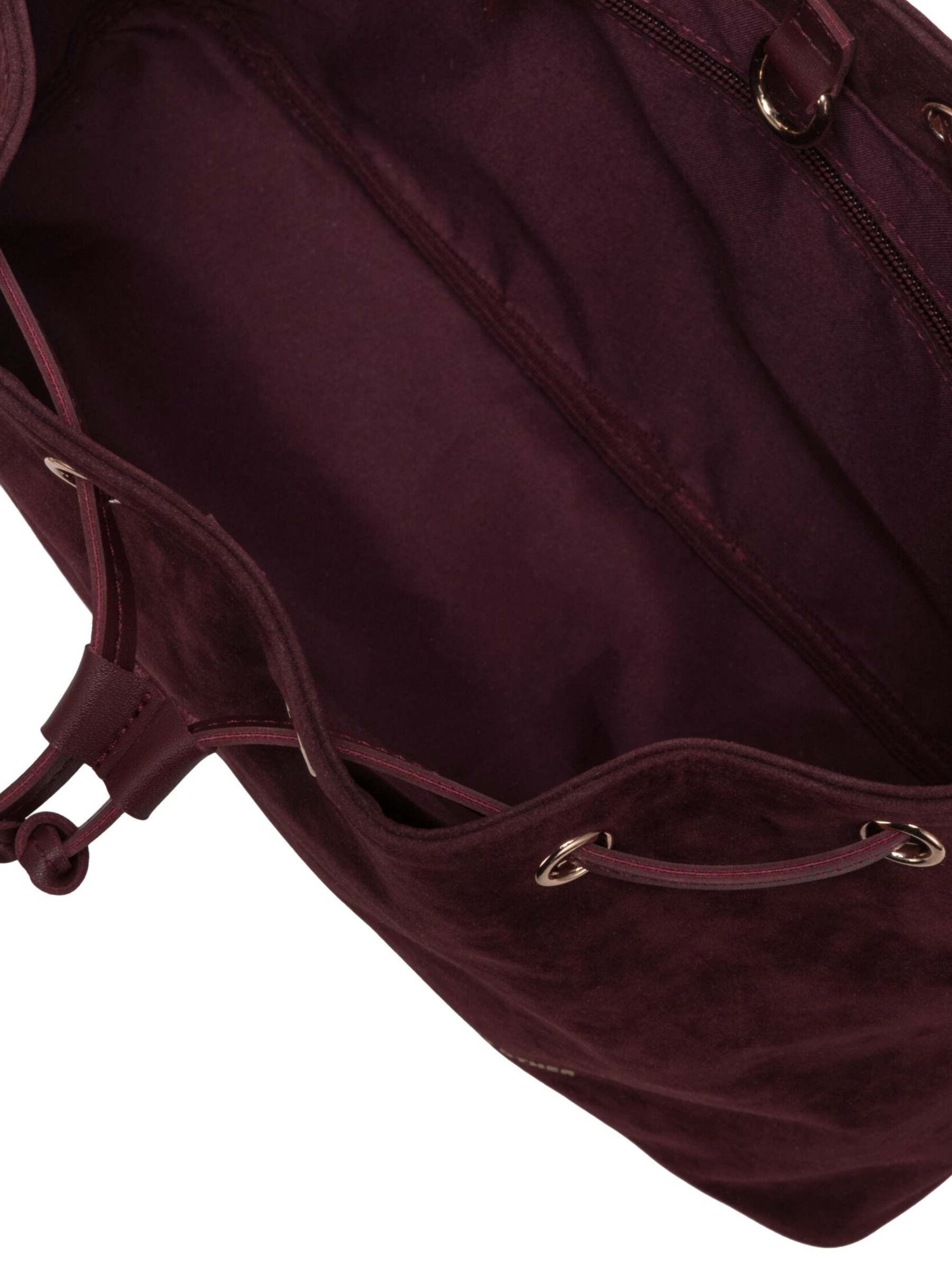 Every Other 12195 Suede Effect Draw Top Bag with draw top fastening, shoulder strap and gold-tone hardware