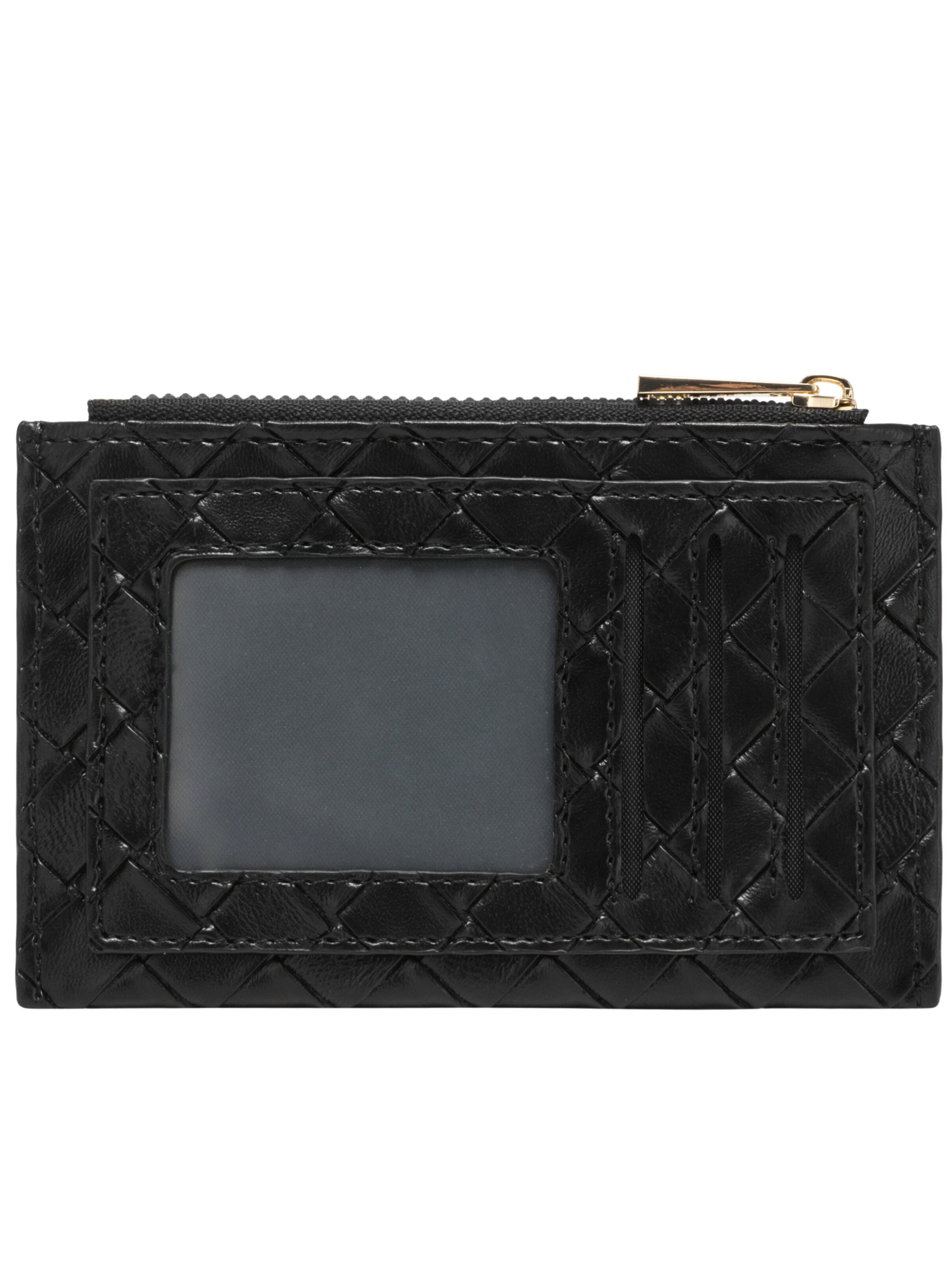 Every Other 12201 Woven Card Holder with zip-top compartment, card slots and ID window
