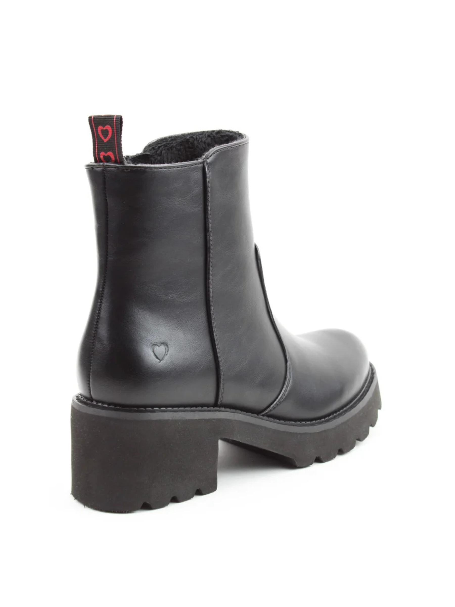 Heavenly Feet Gemini Black Boot – lightweight vegan ankle boots with chunky block heel, memory-foam insole and side zip fastening, women’s winter footwear.