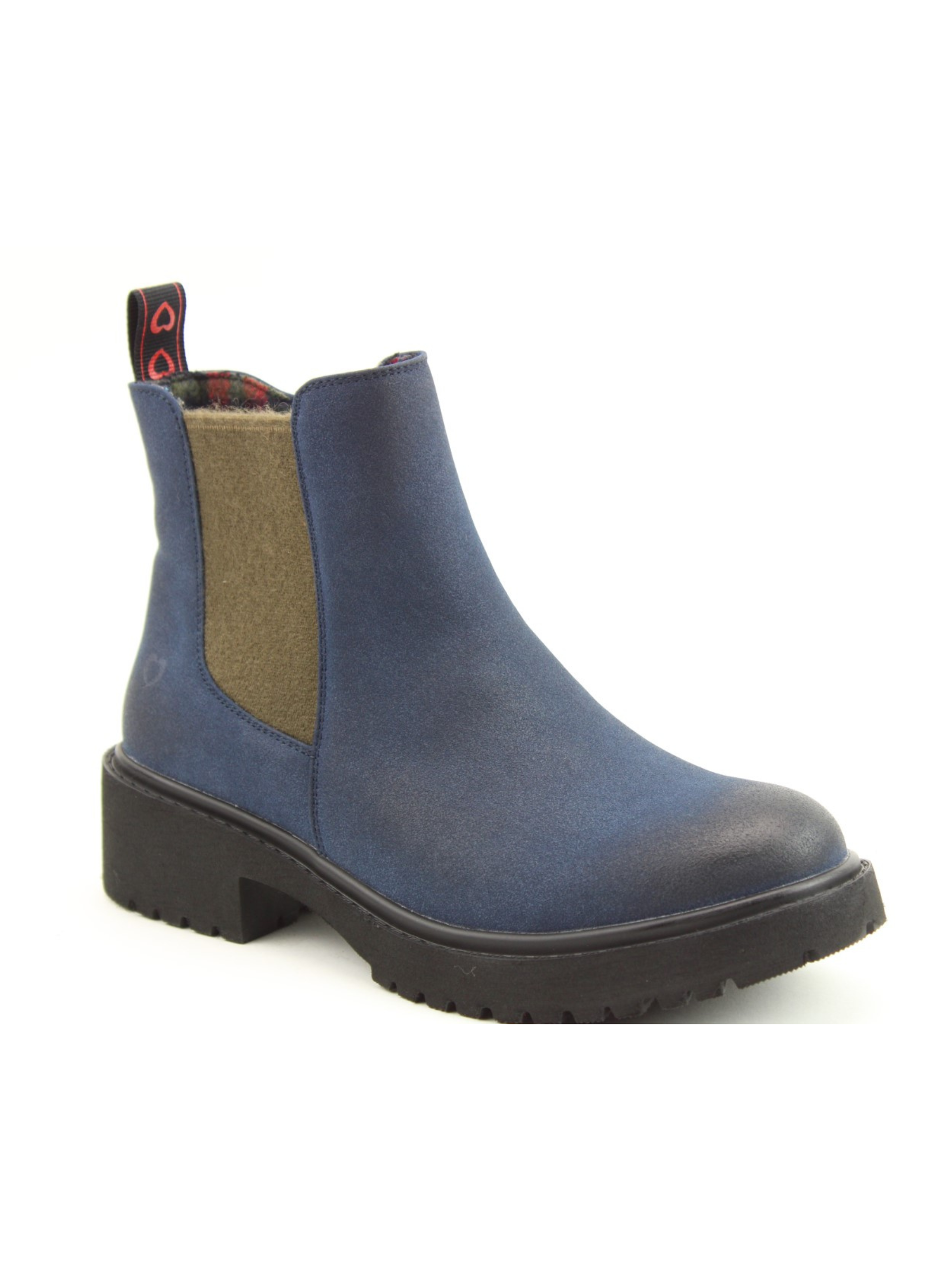 Heavenly Feet Pearce Blue Chelsea boots with faux leather upper, elastic side panels, memory foam footbed and lightweight vegan-friendly sole.