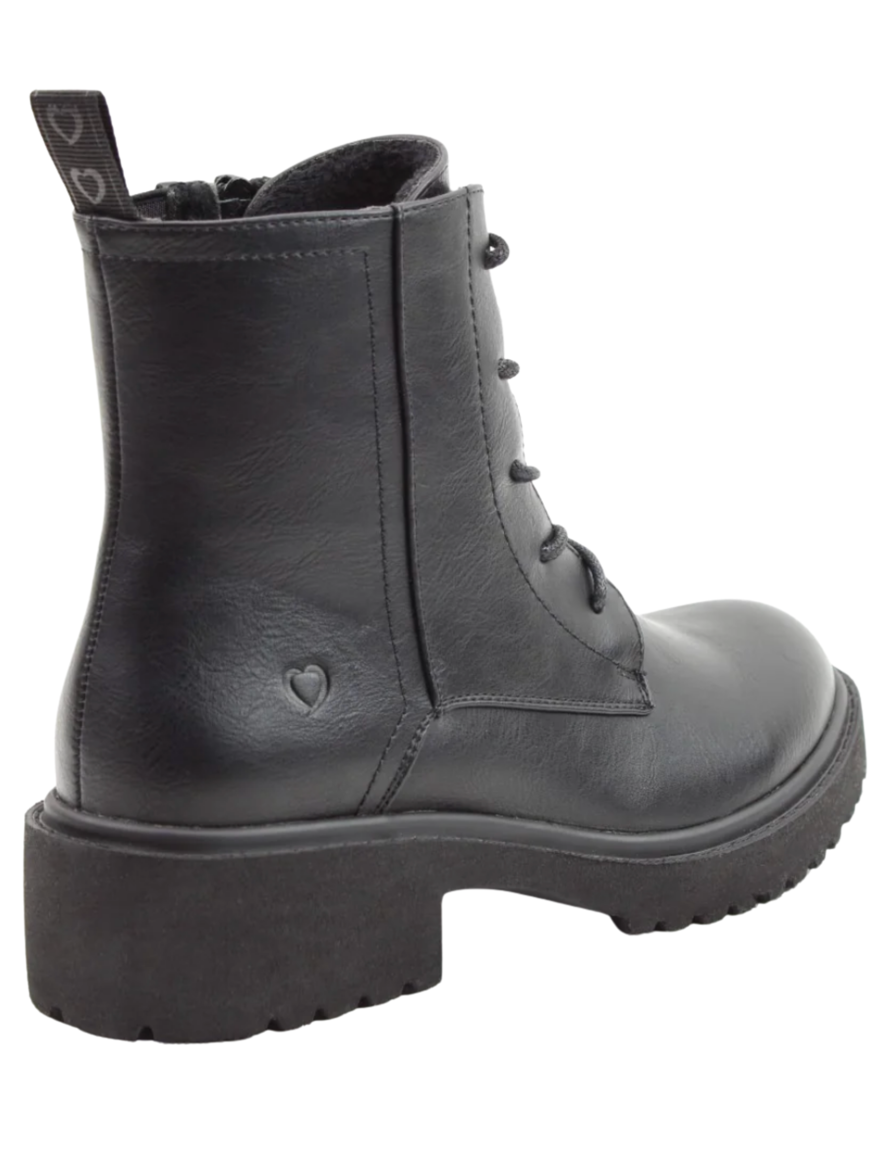 Heavenly Feet Milford Black Boots with lace-up front, side zip, chunky sole and ankle-length silhouette.