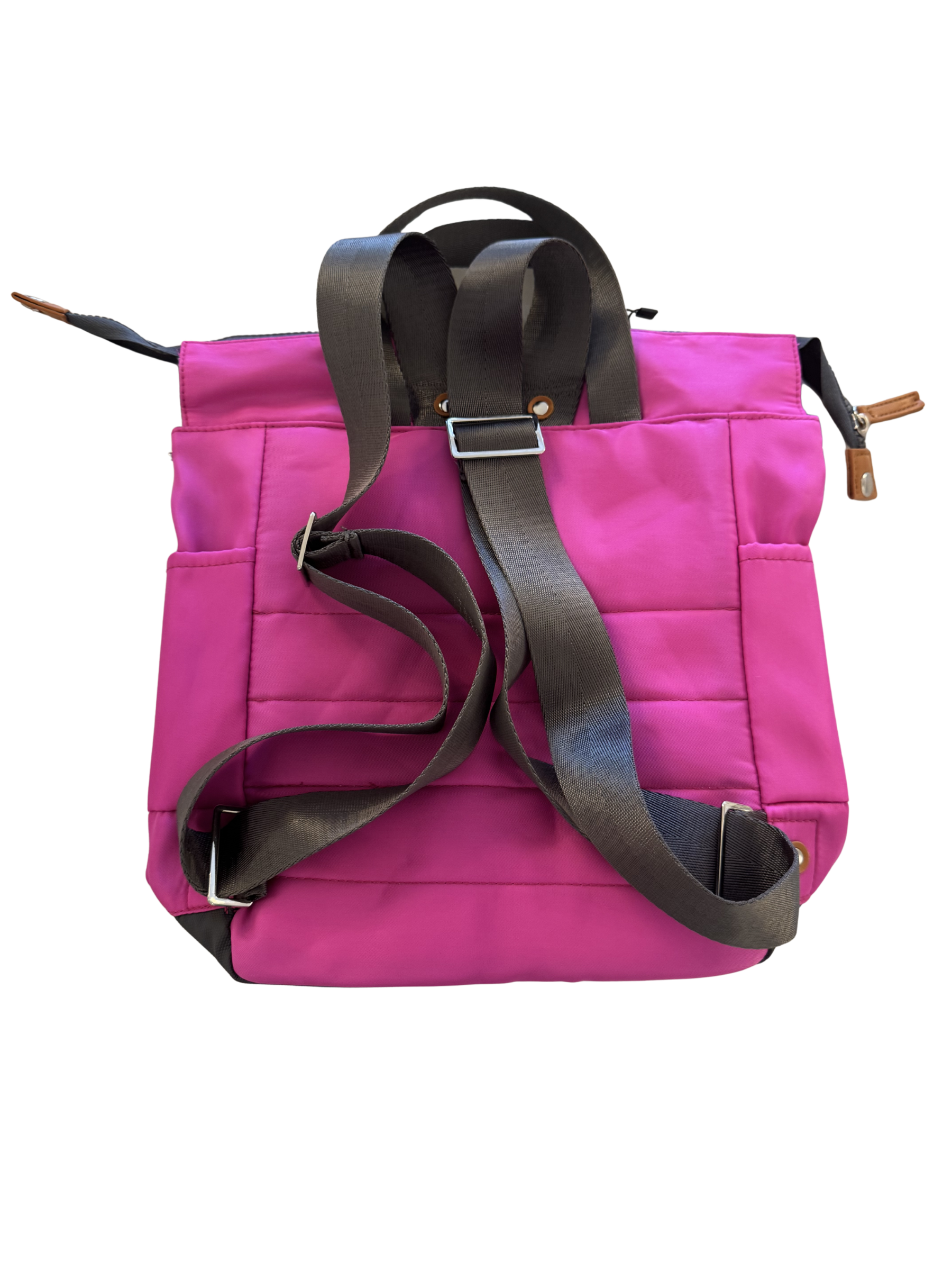 Heavenly Feet Riviera Backpack with top handles, adjustable straps and front zip pocket.