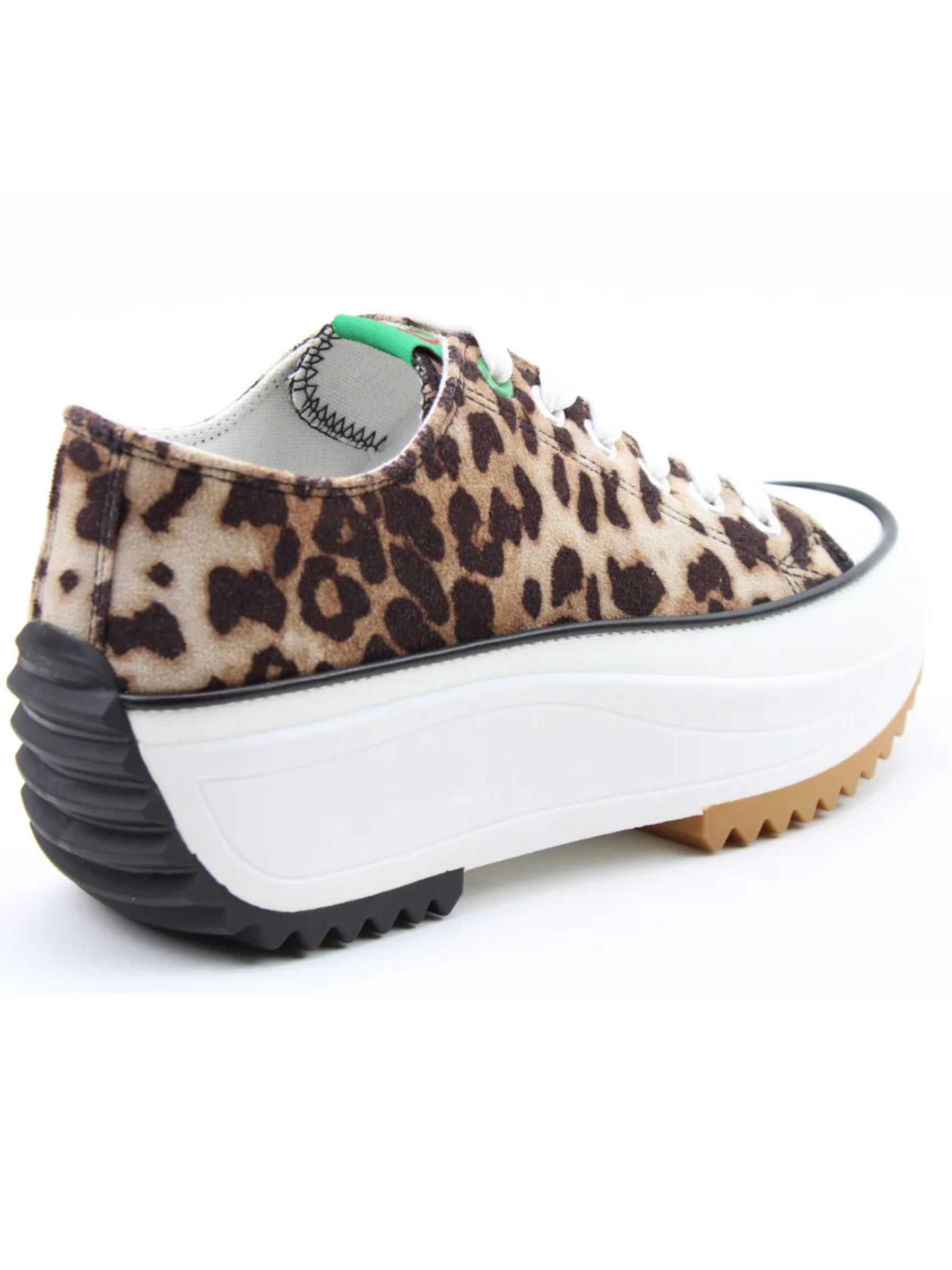 Heavenly Feet Strata Brown Cheetah Trainers with lace-up design and chunky sole.