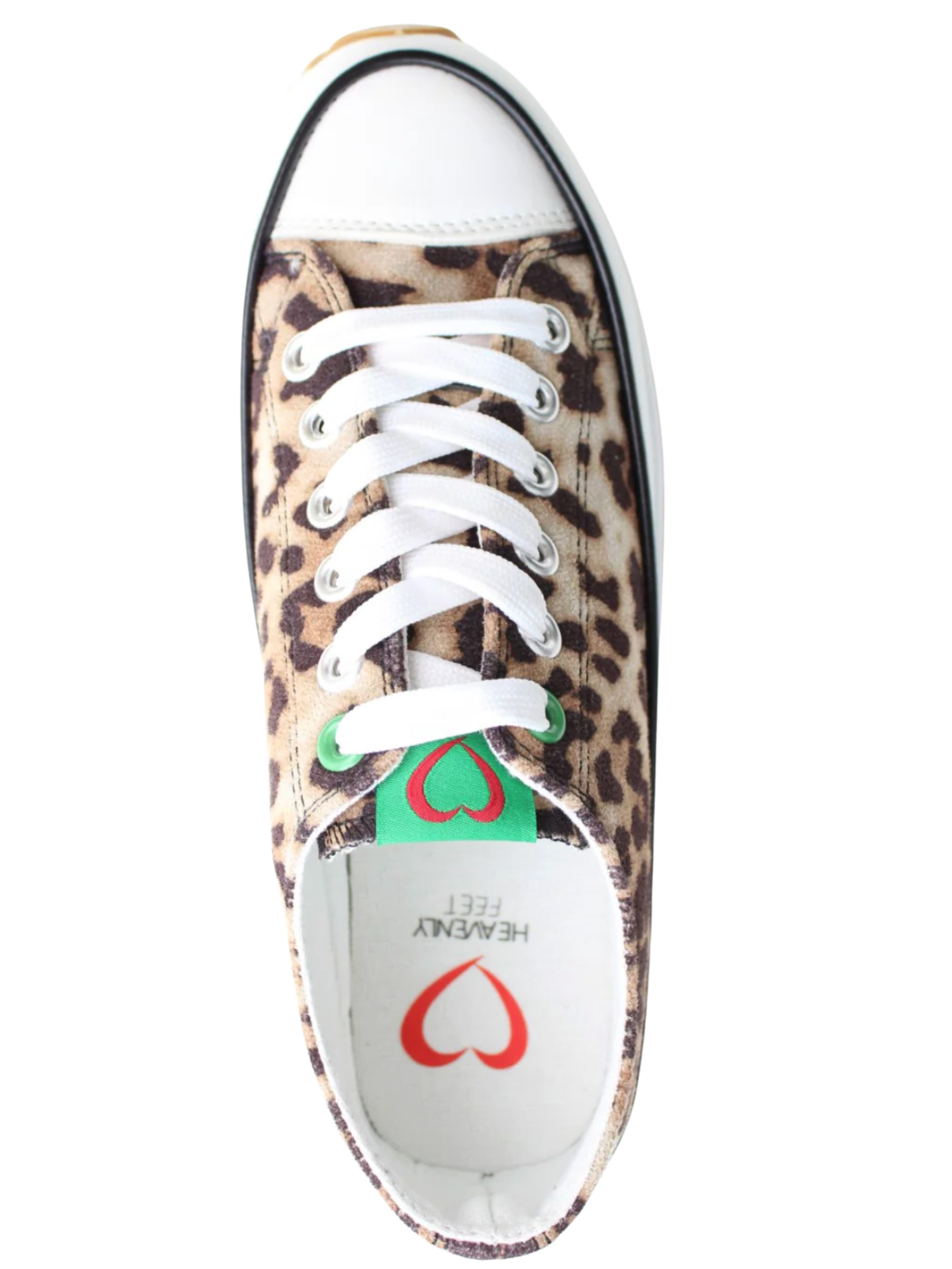 Heavenly Feet Strata Brown Cheetah Trainers with lace-up design and chunky sole.