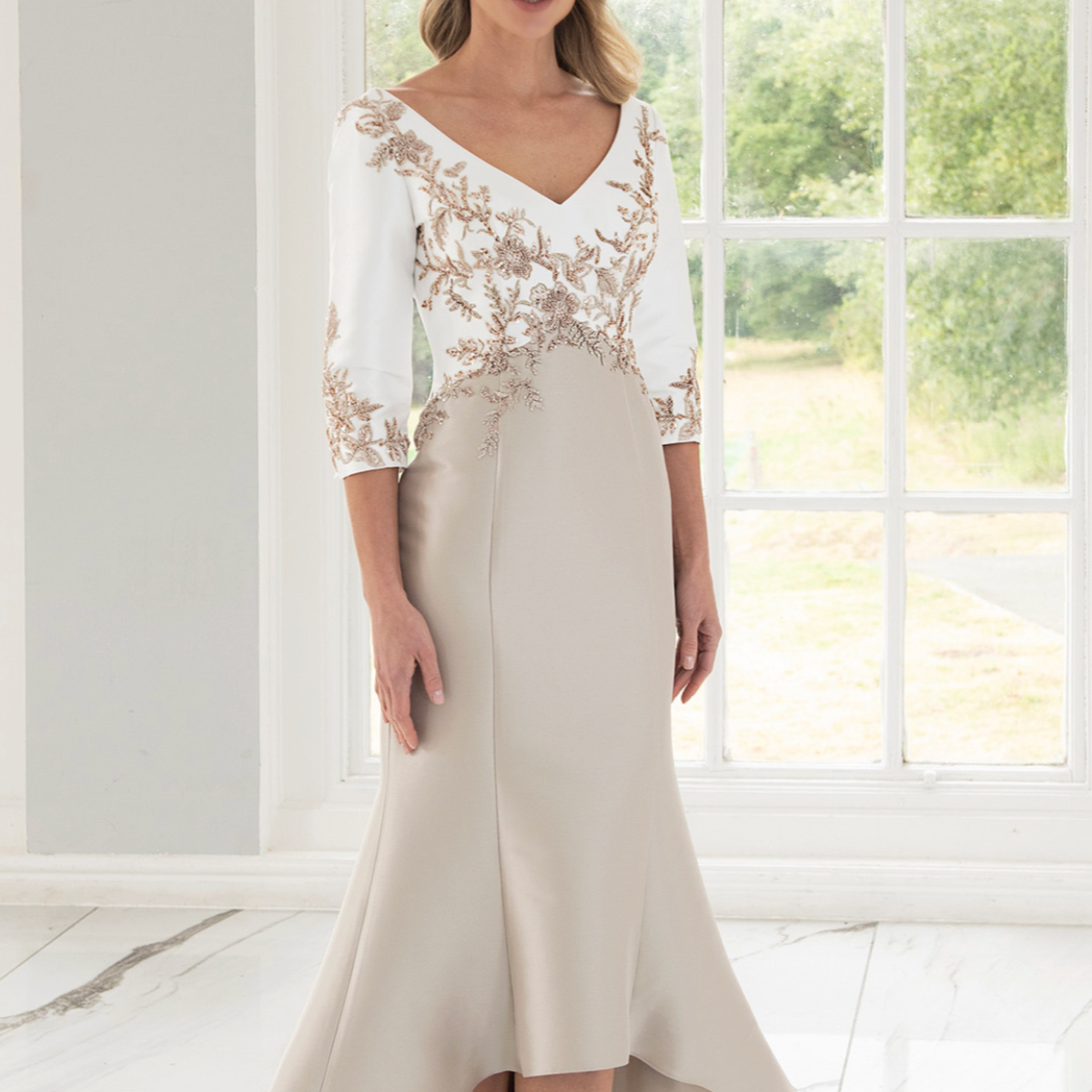 Irresistible IR8812TJ Ivory/Cappuccino Dress