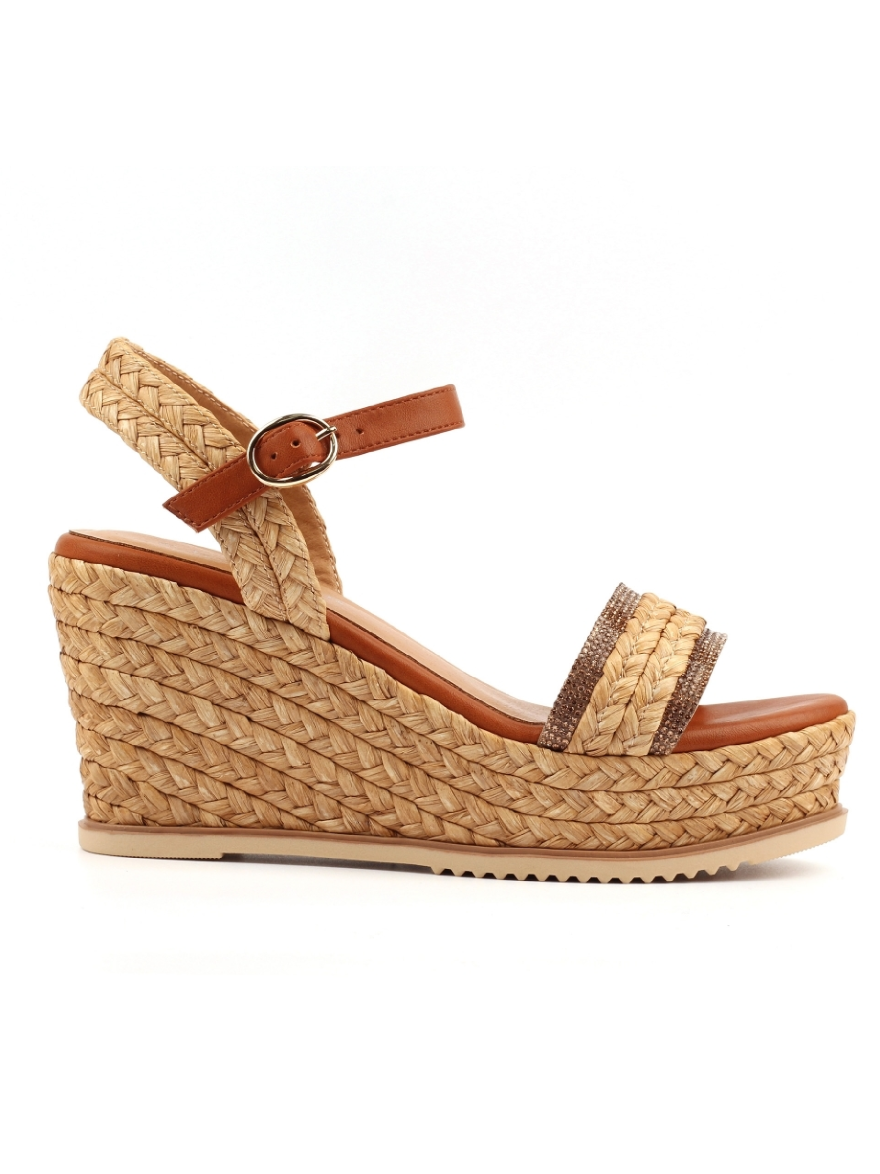 Lunar Domino Camel Wedge Sandal