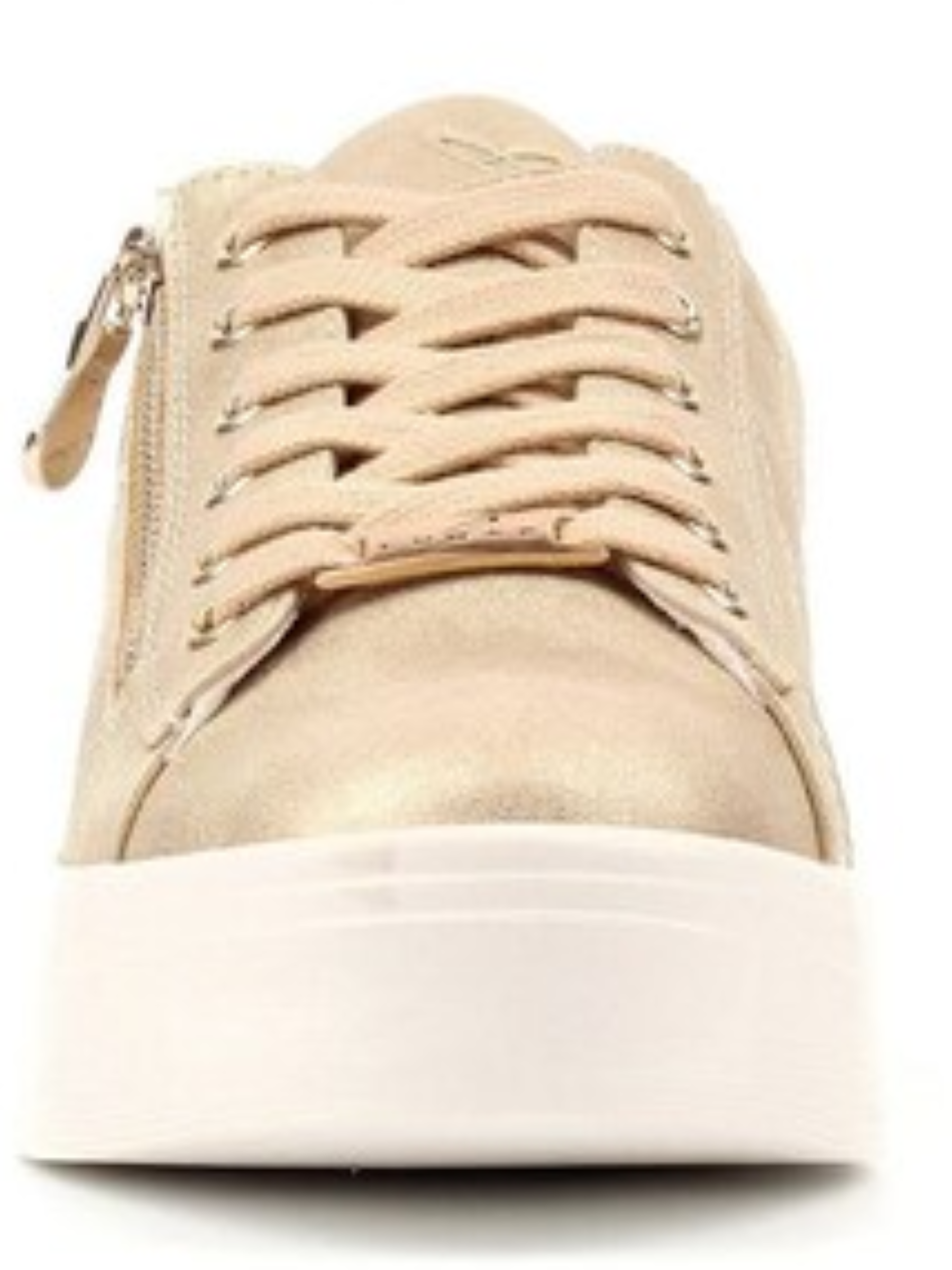 Lunar Xenon Gold Trainer with quilted metallic upper, lace-up front, side zip detail and chunky sole.