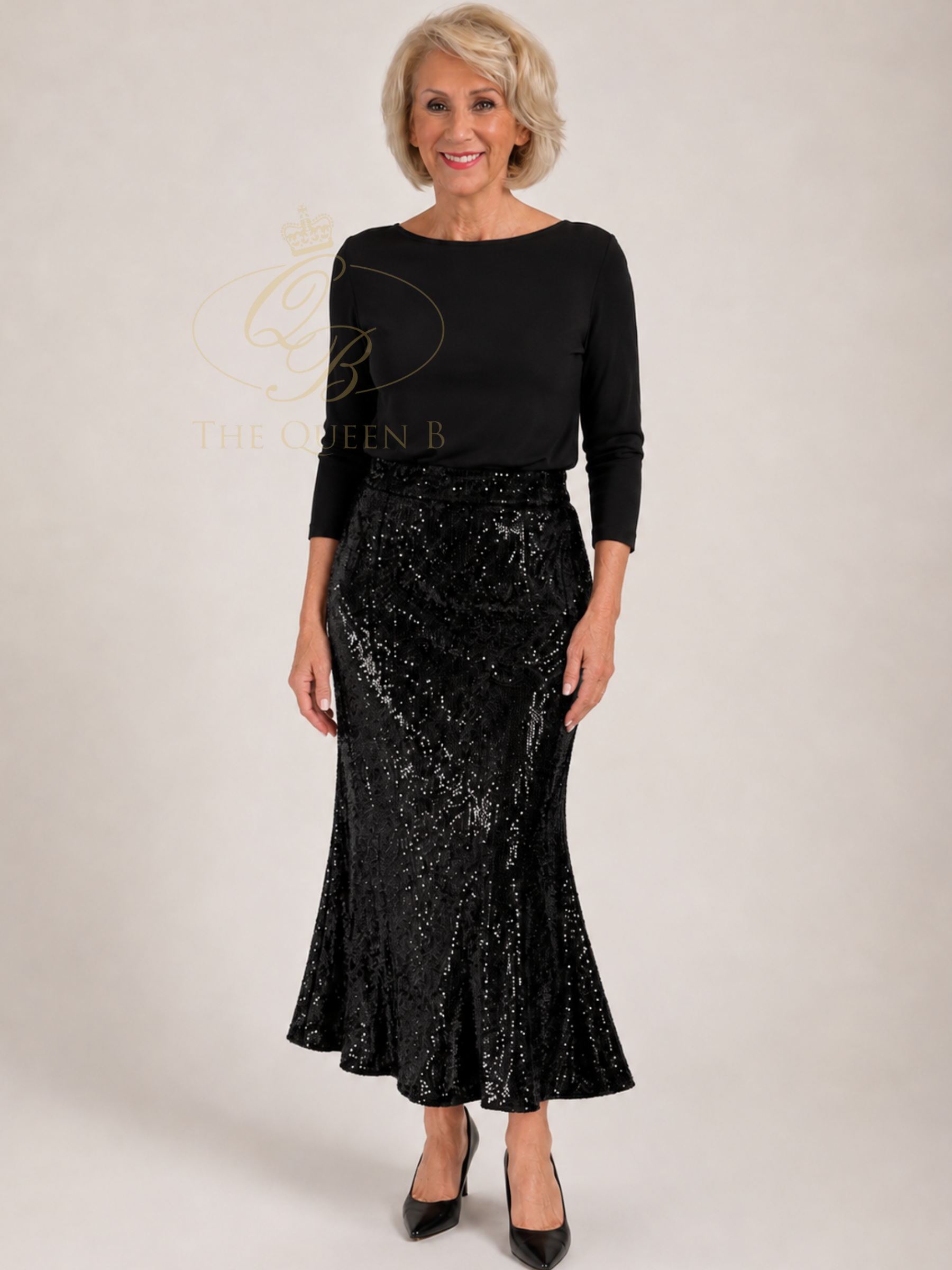 Malissa J WF2267 Fishtail Shape Sequin Skirt