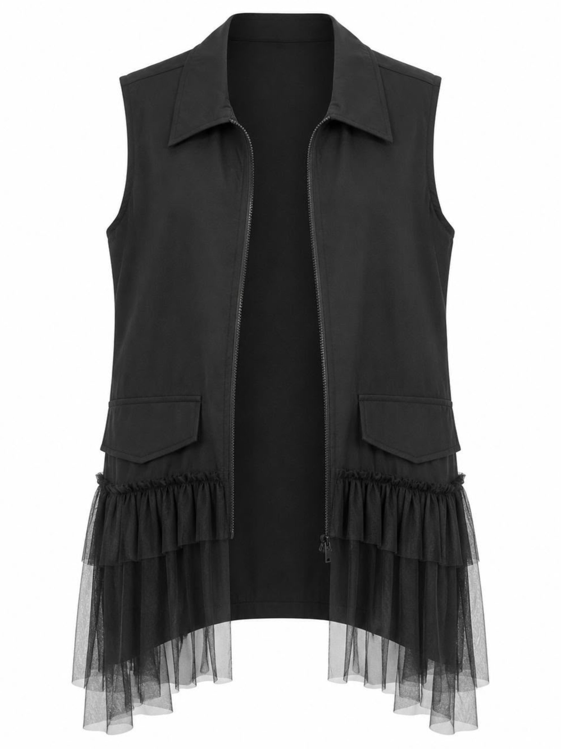 Malissa J WF2939 Sleeveless Nylon Jacket
